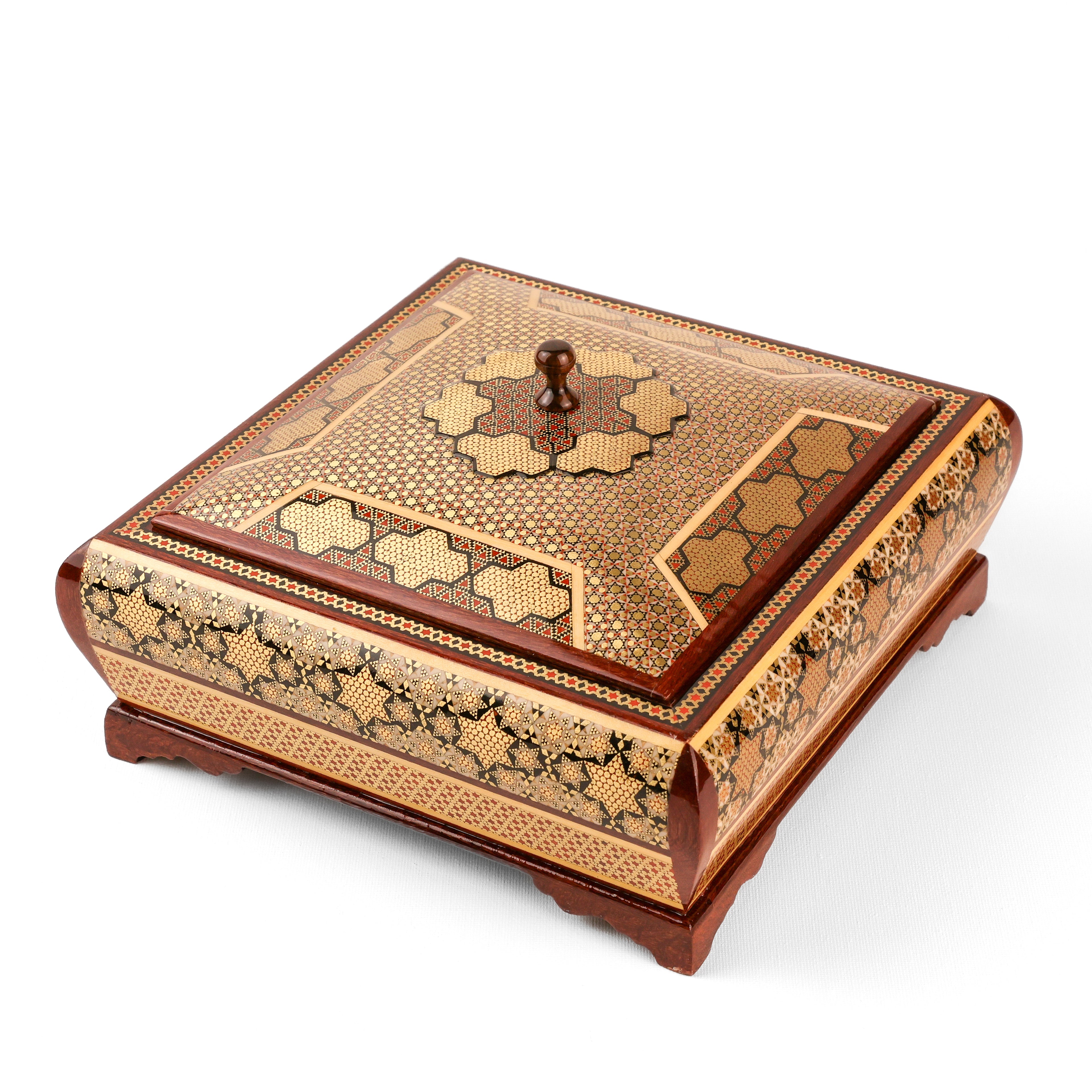 Candy Dish - Square - Full Khatam - Inner Khatam with Embossed Toranj