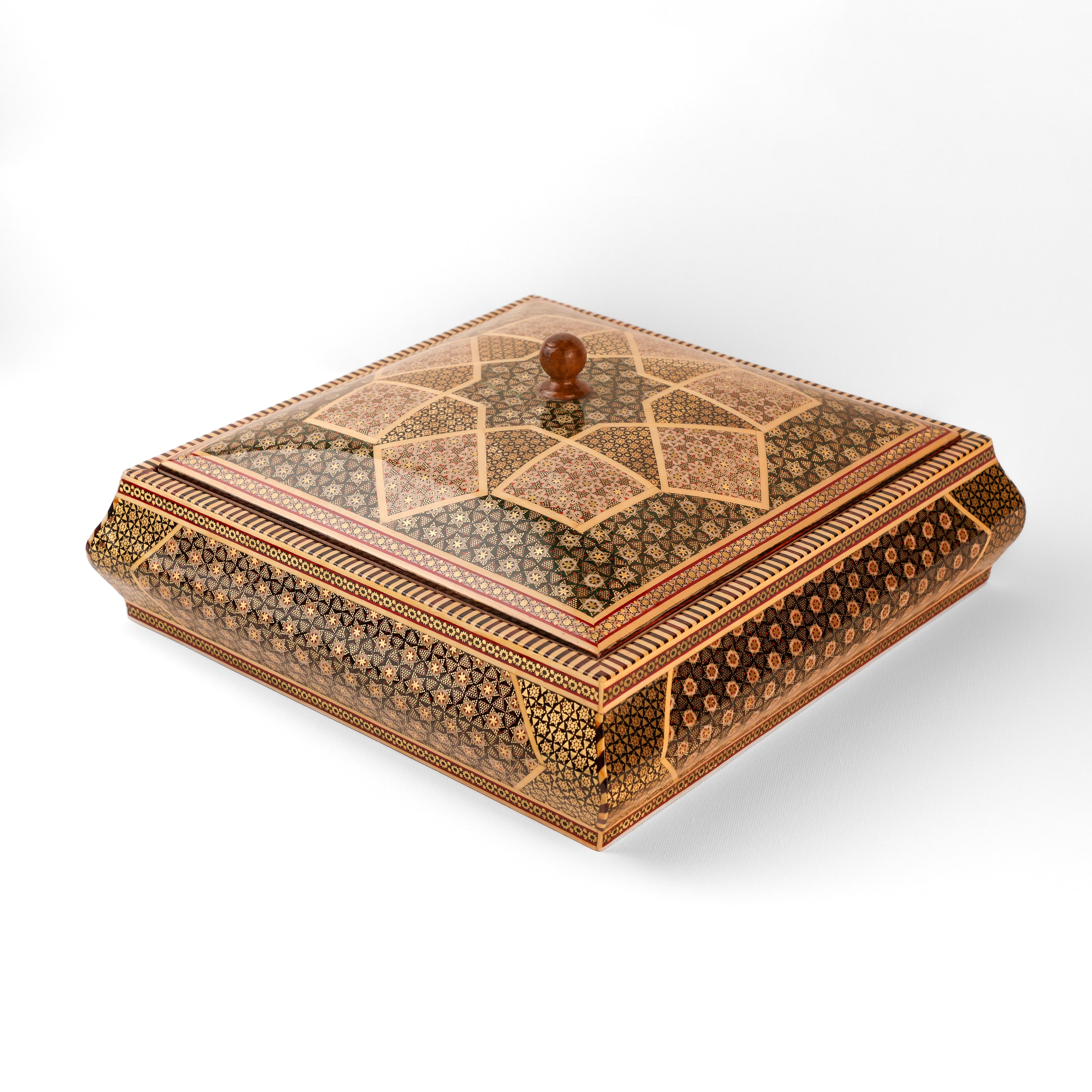 Candy Dish - Square - Full Khatam - Inner Beech - Shirazi Style