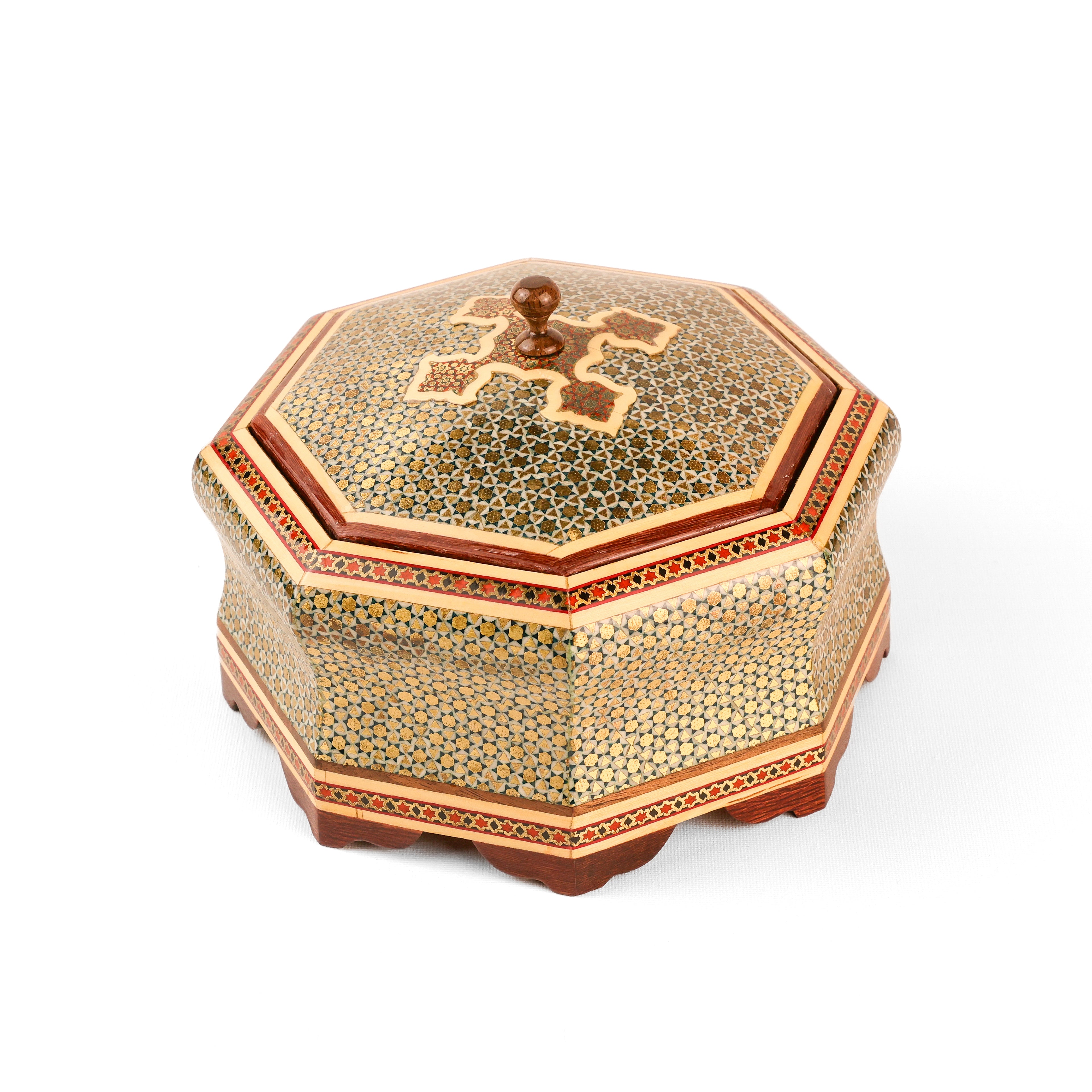 Candy Dish - 8-Sided - Star Khatam - Embossed Toranj Design - Size 2