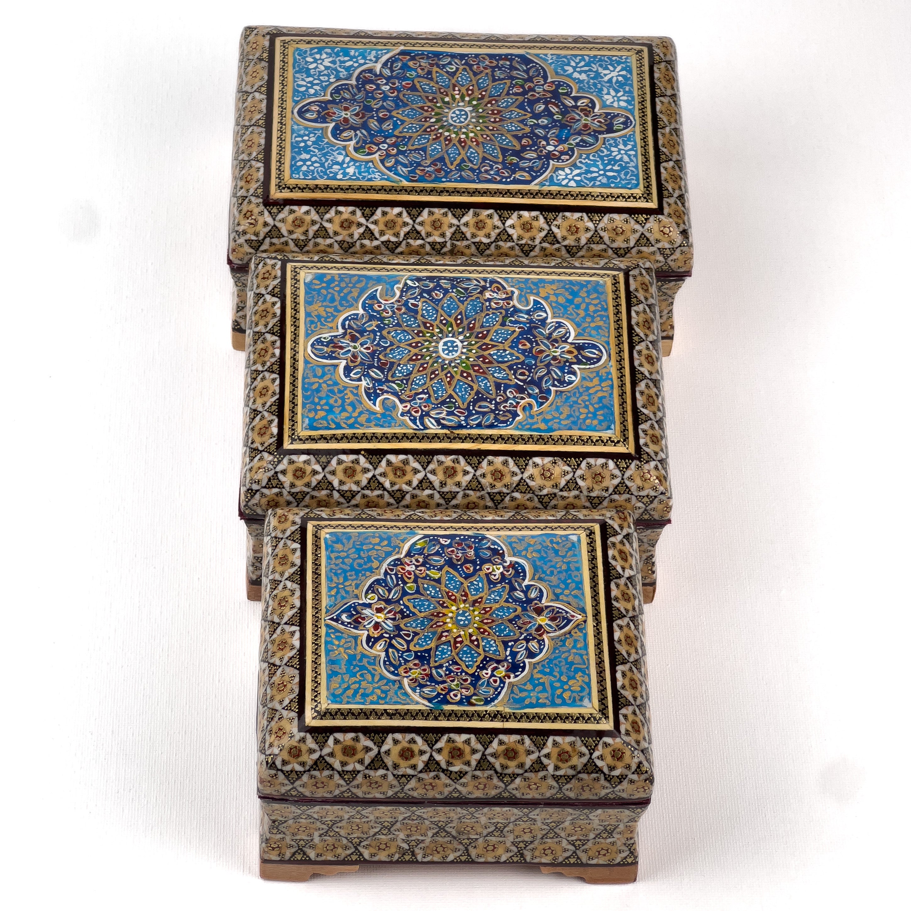 Jewelry Box Bowl Side Tazhib Top Suede Interior Size 1