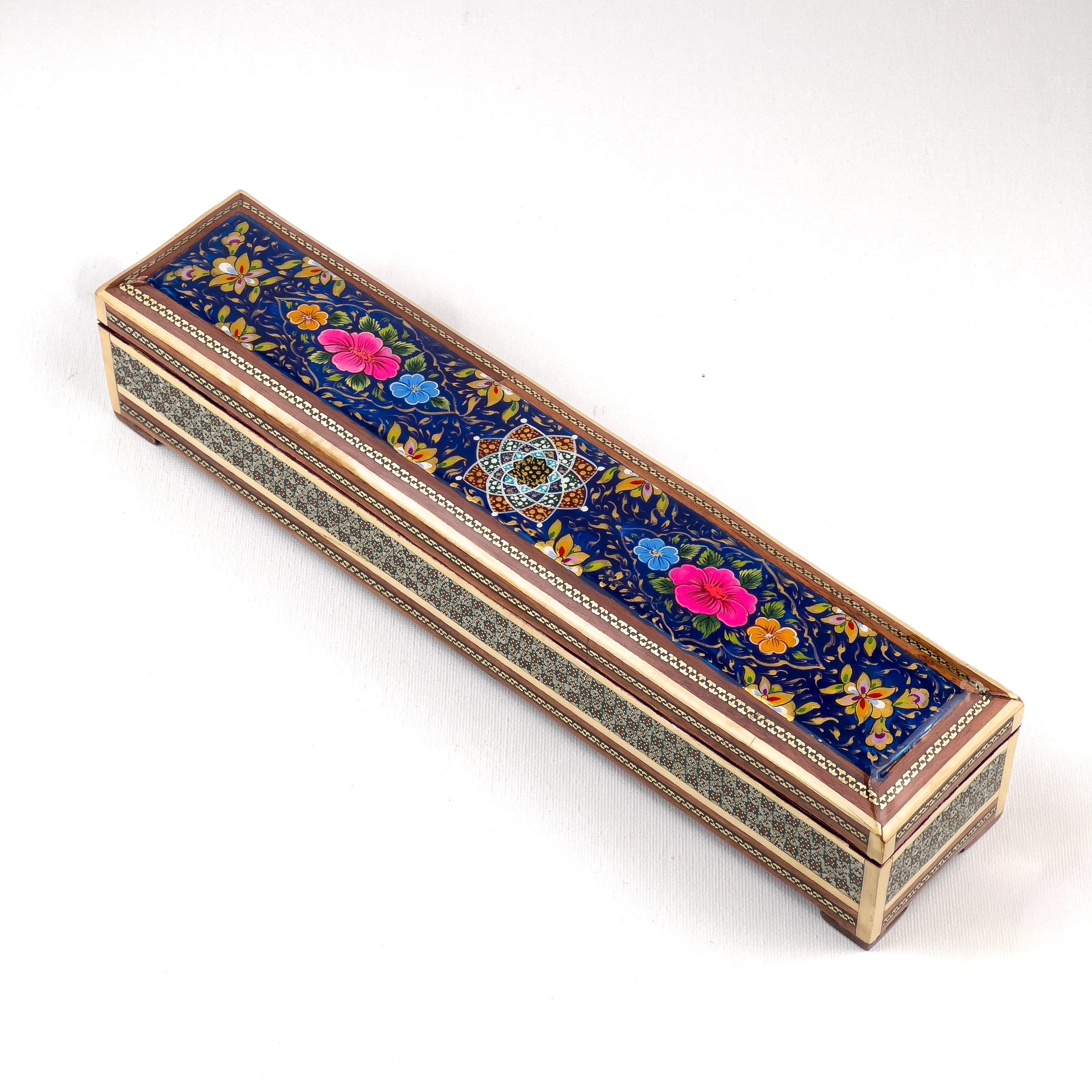 Hinged Pen Case - Size 30 - Flower And Bird Design