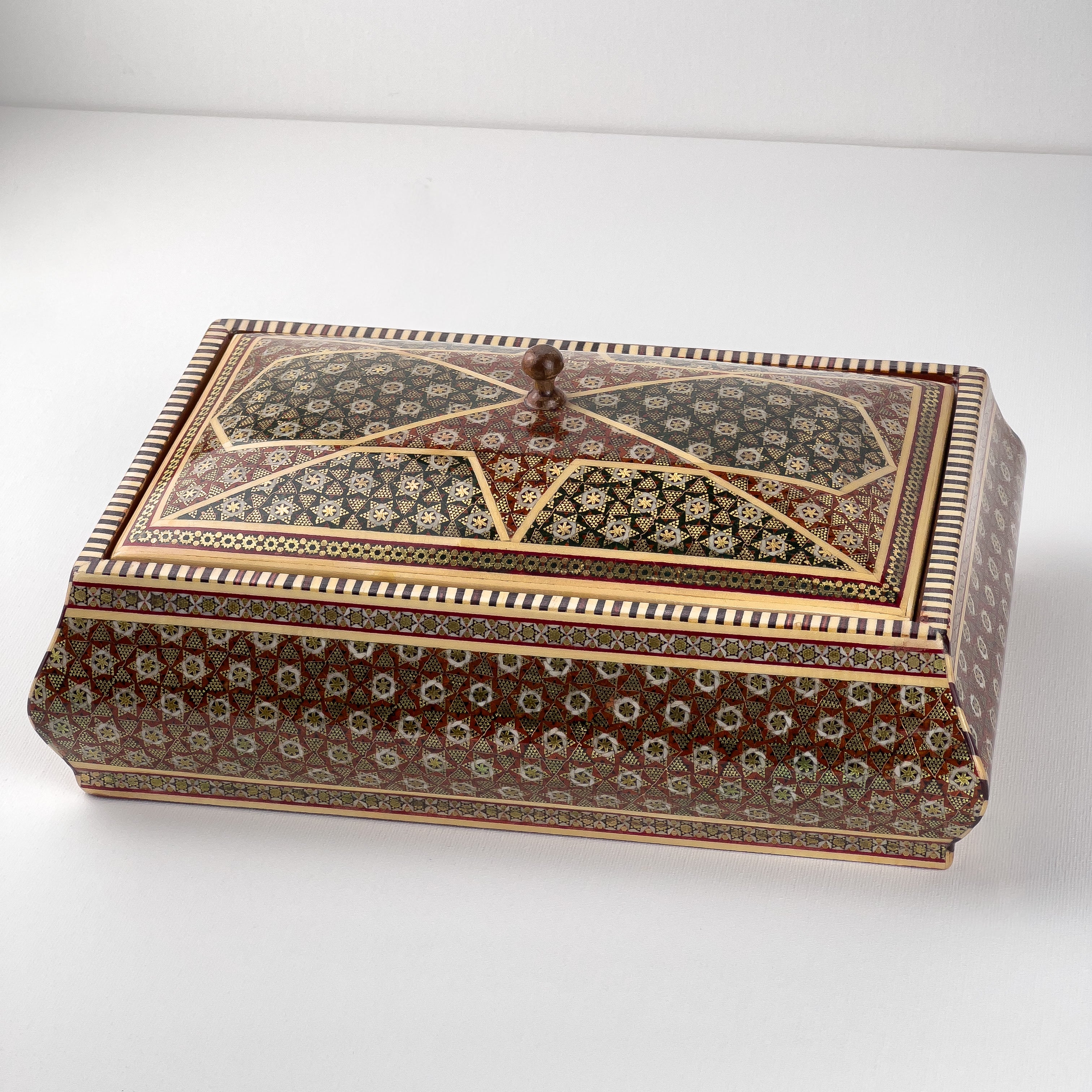 Box - Size 27x18 - Full Khatam - Inner Beech - Shirazi Style