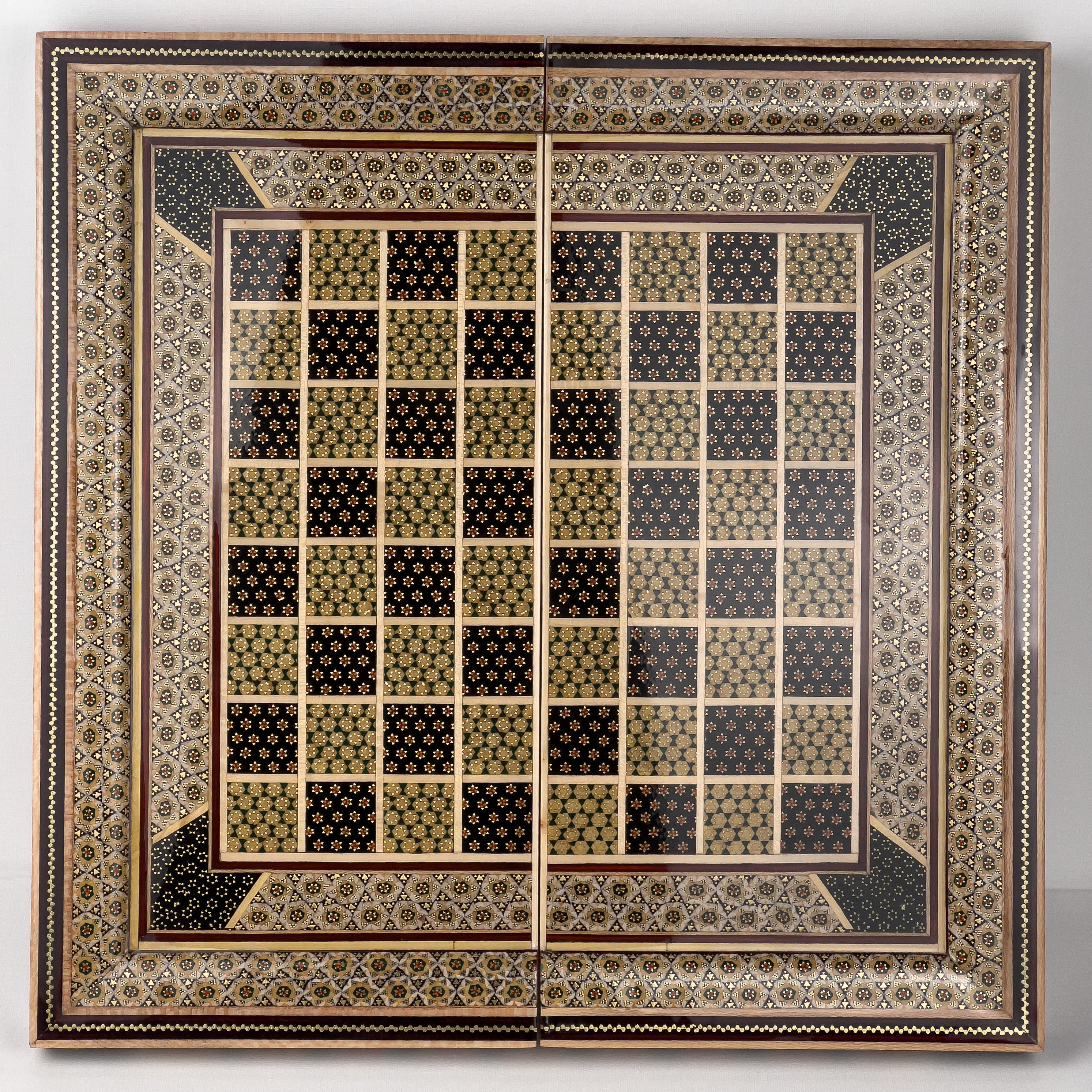 Backgammon & Chess Board - Size 40 - Column Design - Full Khatam