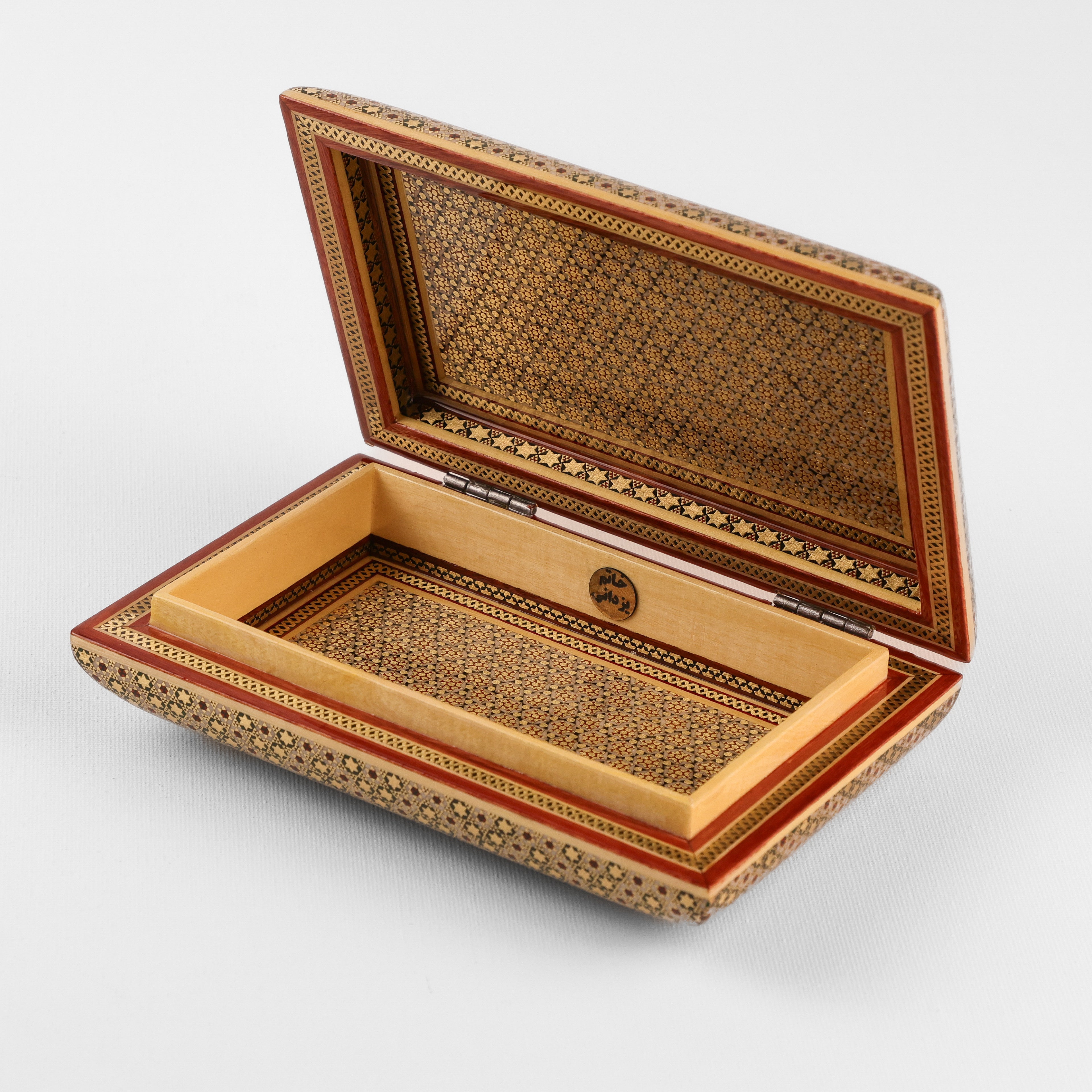 Jewelry Box - Large - Soap-Style Round Khatam - Snake Skin Pattern