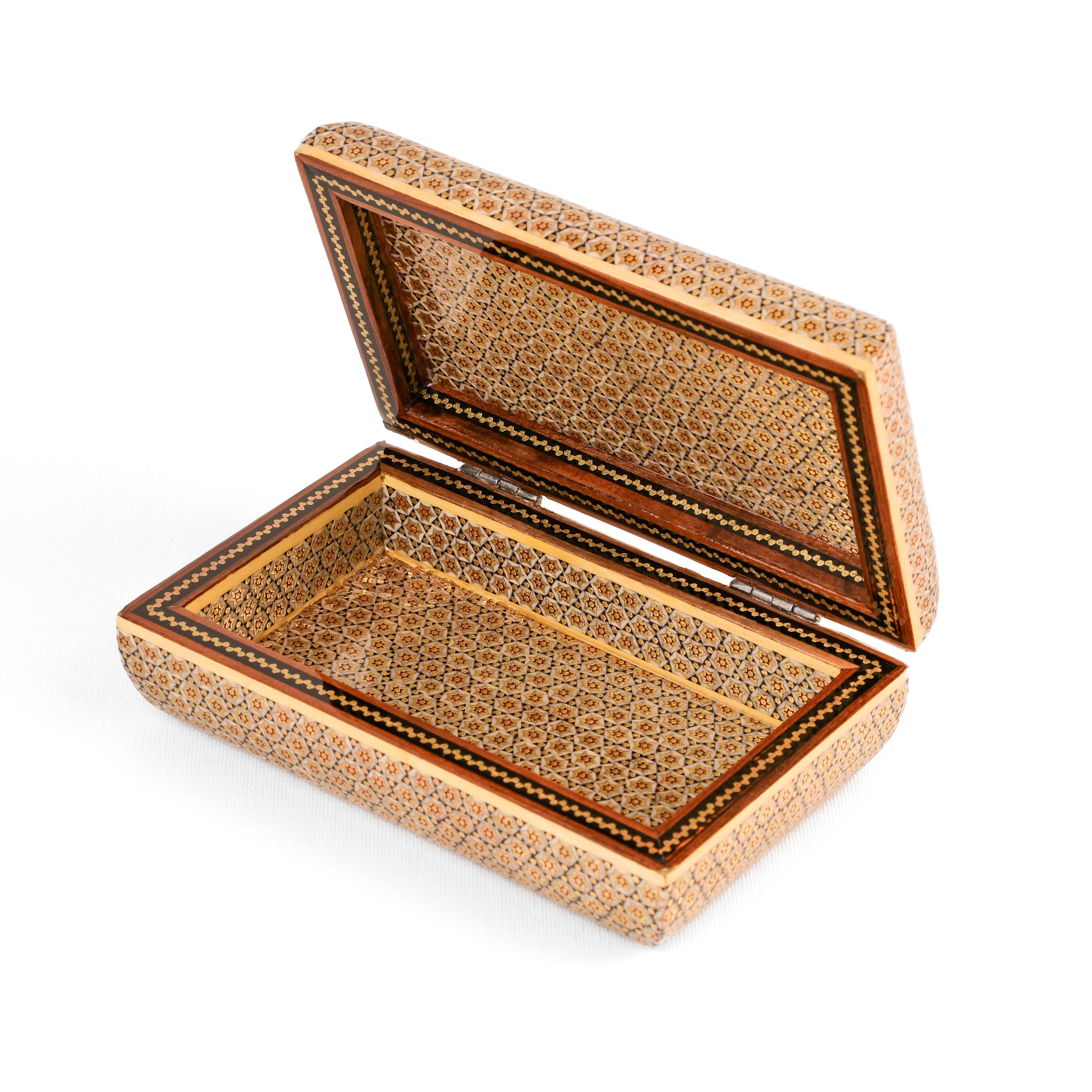 Jewelry Box - Size 10x12 - Full Bone Khatam - Tazhib Painting Lid