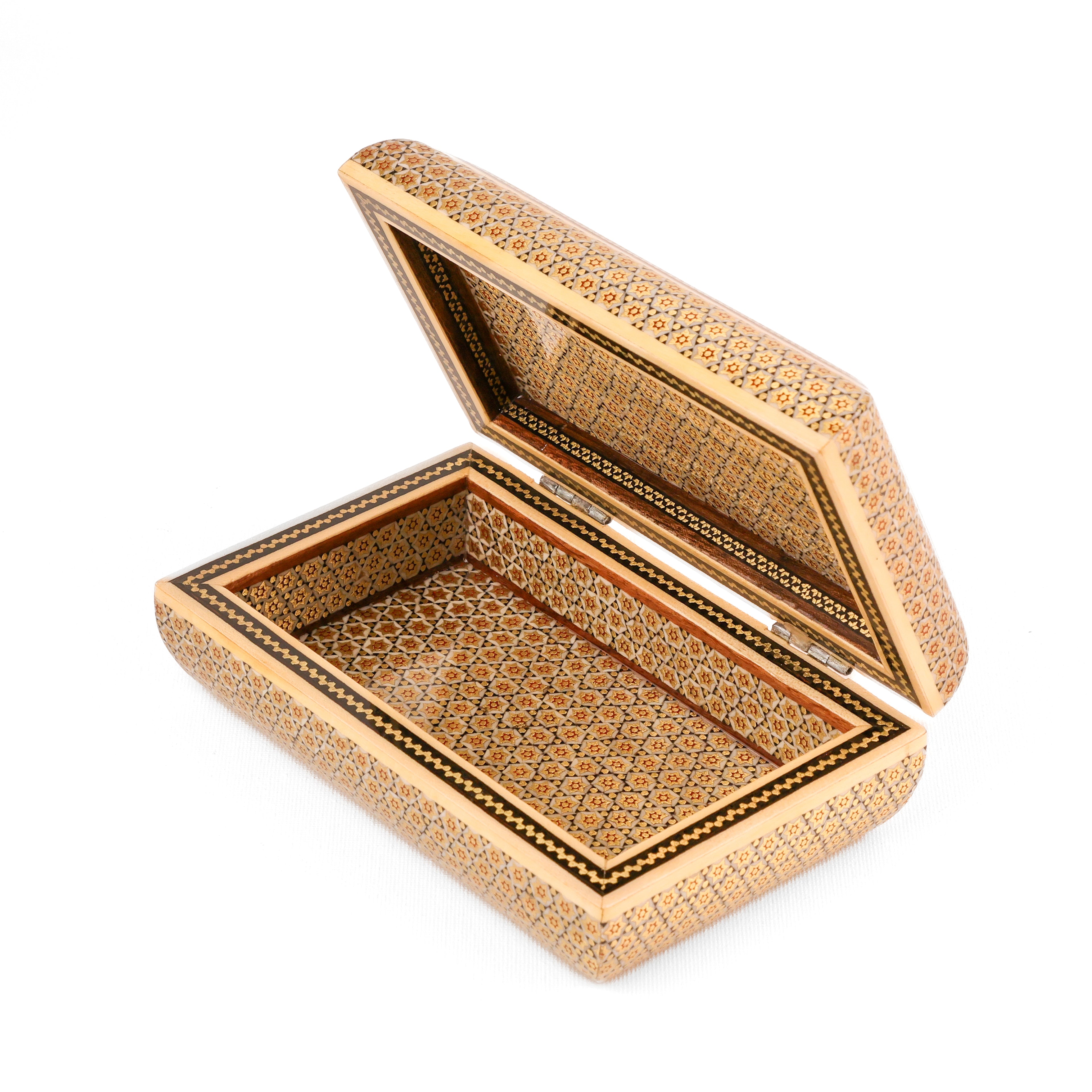 Jewelry Box - Full Bone Khatam with Hand-Painted Lid - Size 1