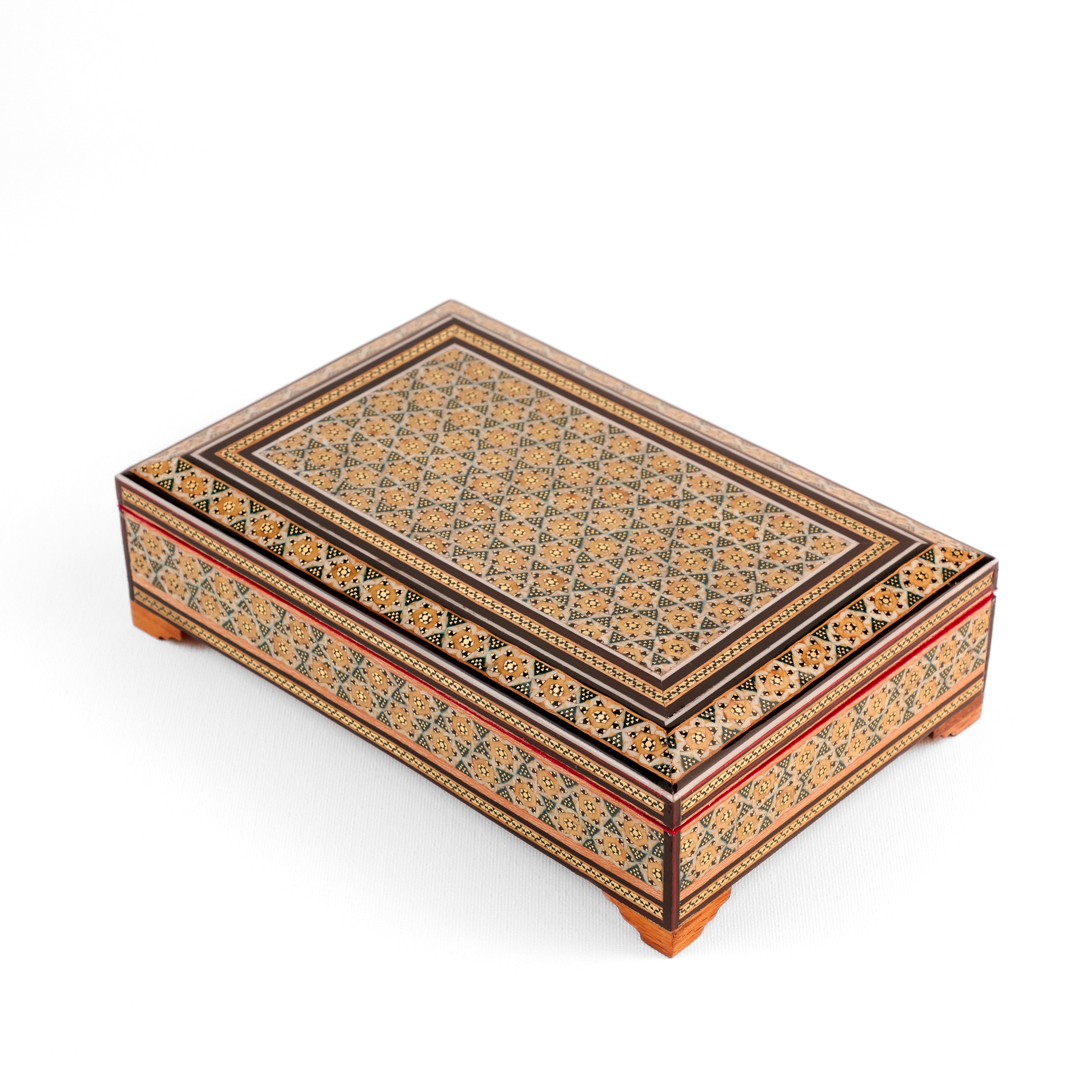 Jewelry Box - Size 22x14 - Turquoise Khatam - Velvet Interior