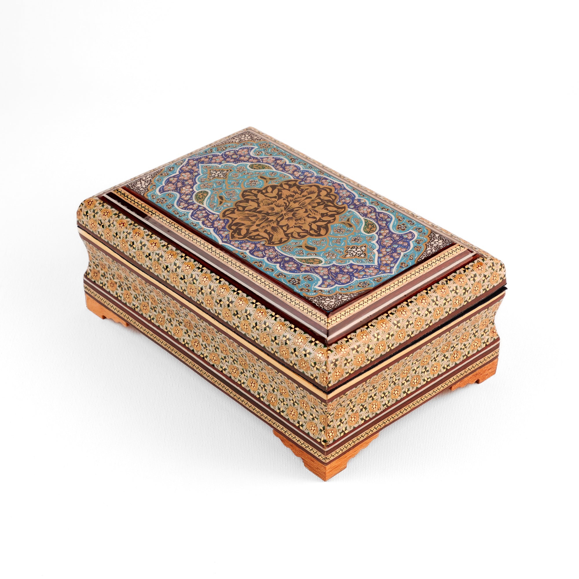 Box - Size 22x14 - Floral Premium - Inner Velvet - Tazhib Lid