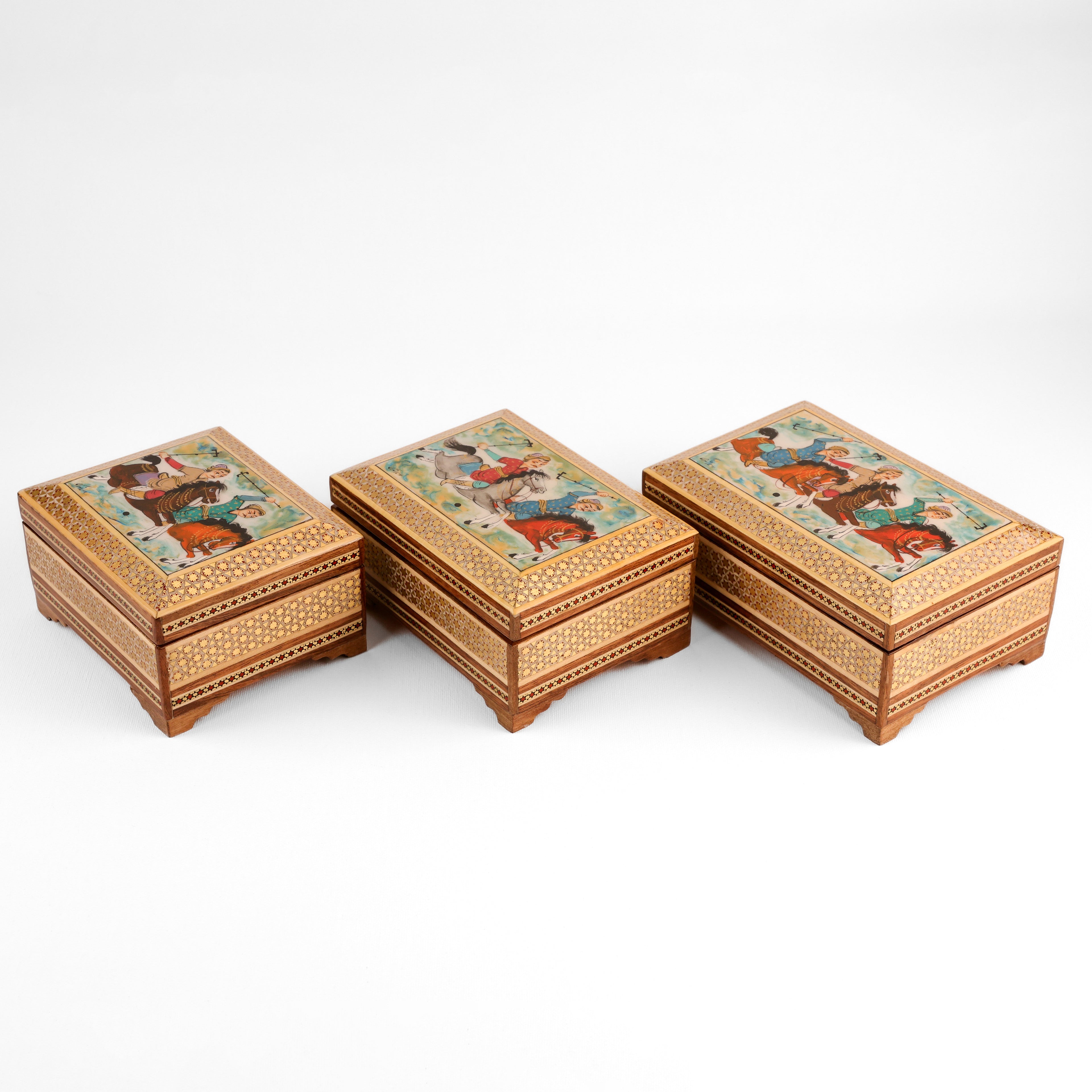 Khatam Bowl Box - Wire Khatam - Inner Beech - Polo Lid