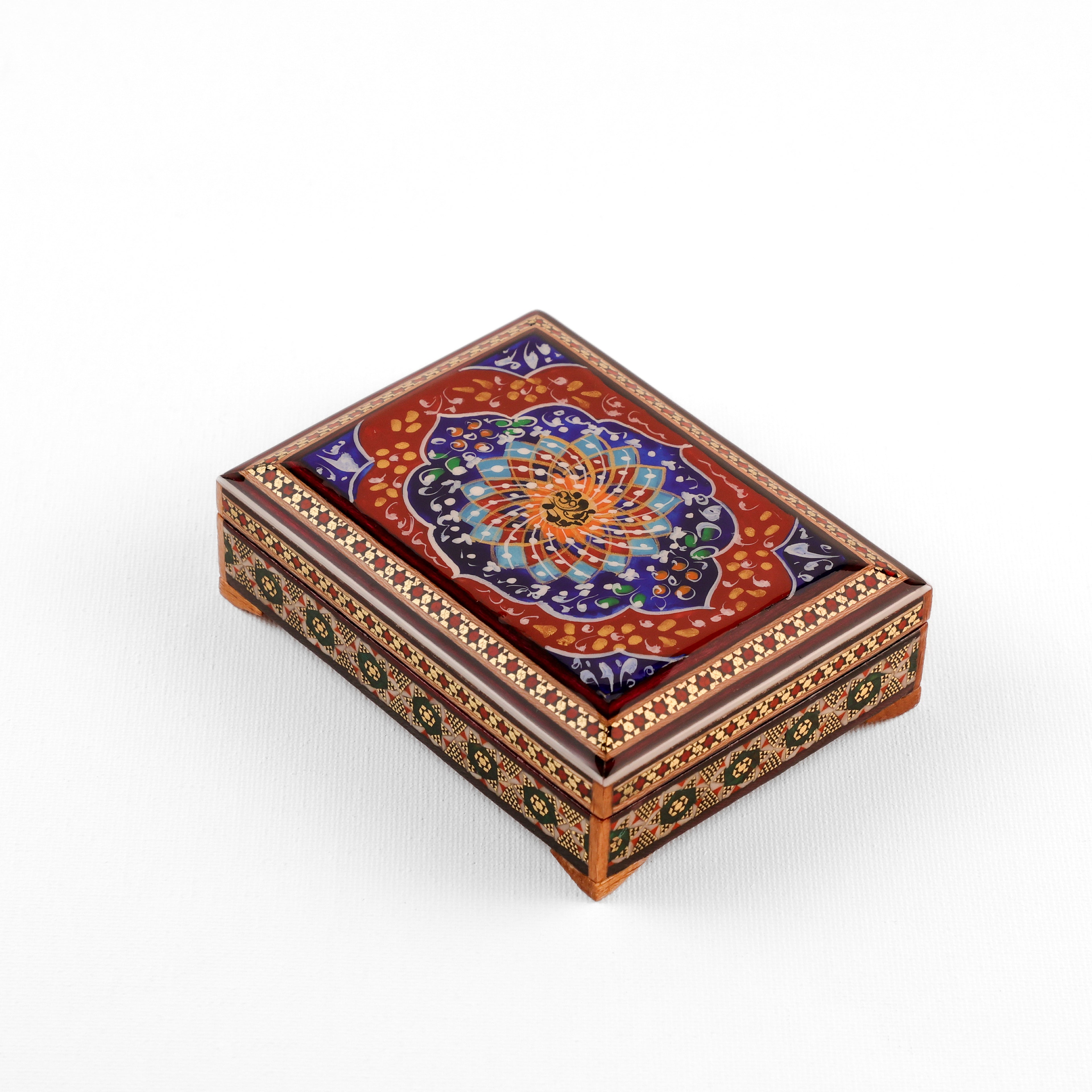 Card Holder with Hinge - Size 8x11 - Hand-Painted Lid