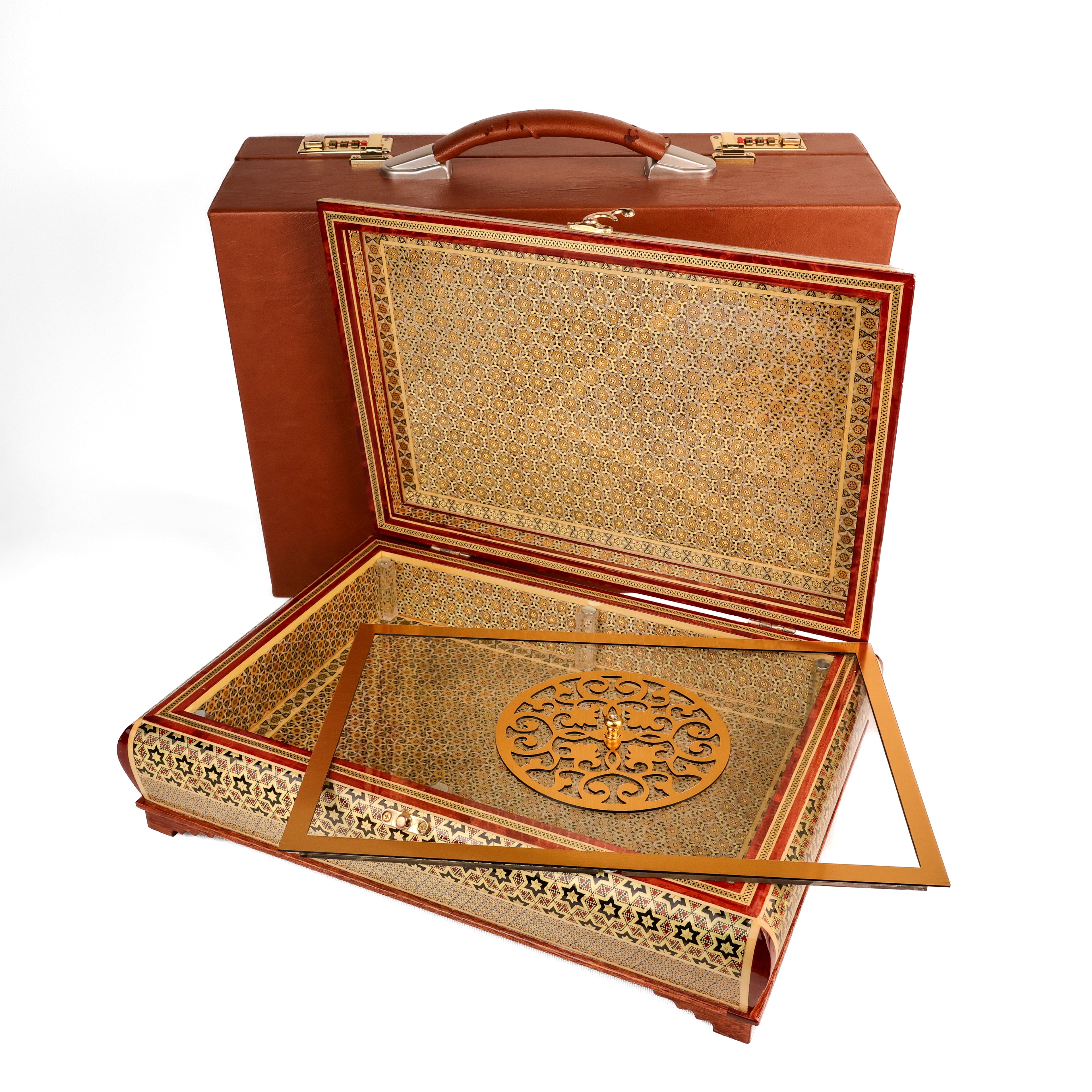 Box - Size 28x38 - Tall Sides - Full Khatam (Inside and Top) - Height 5 cm