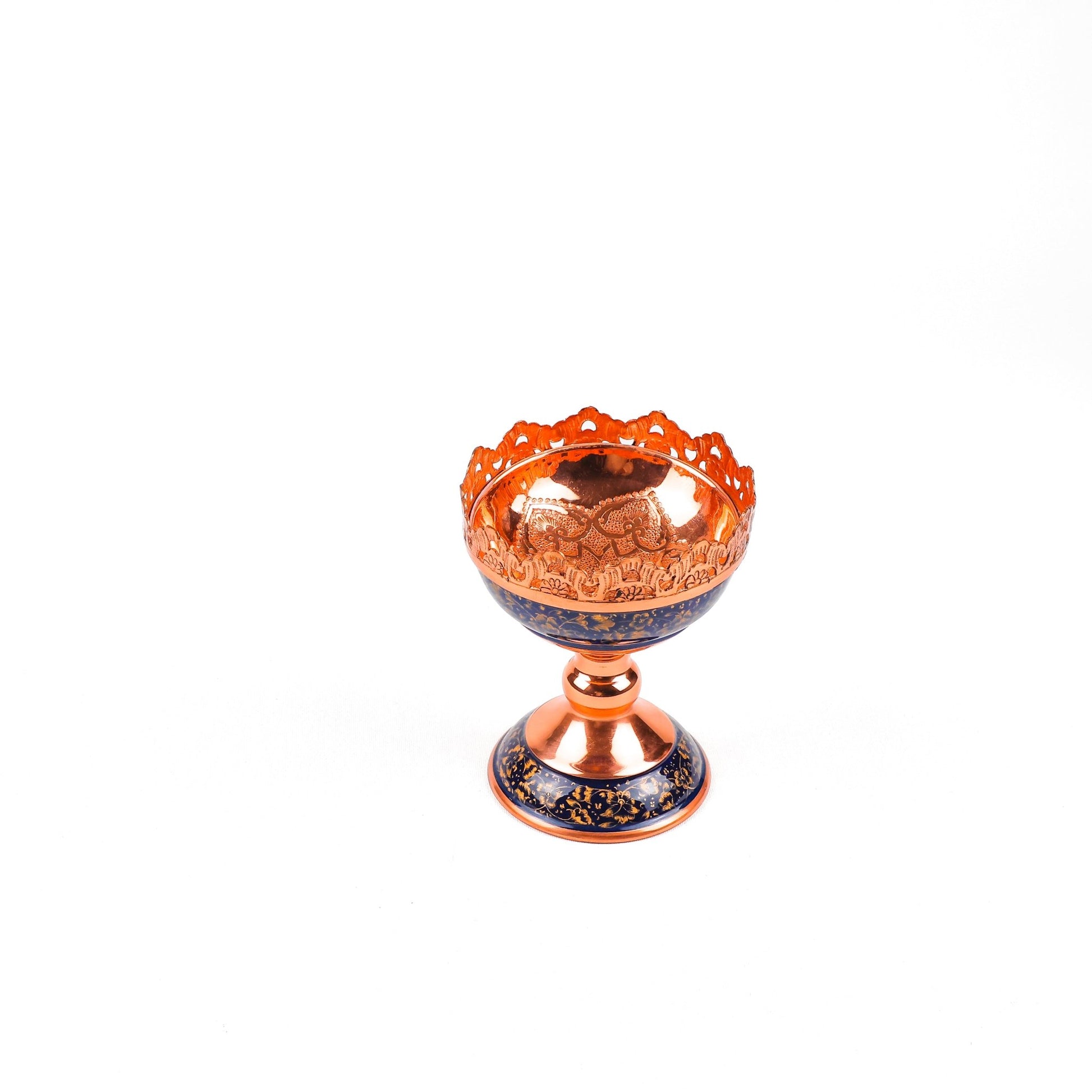 Nut Bowl with Pedestal - Size 13 - Golden Pardaz - Meraas Gallery