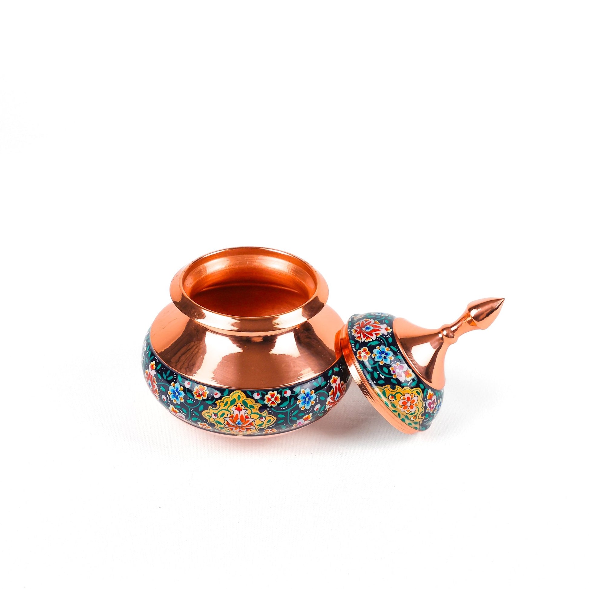 Sugar Bowl with Lid - Small - Copper with Khatam - Meraas Gallery