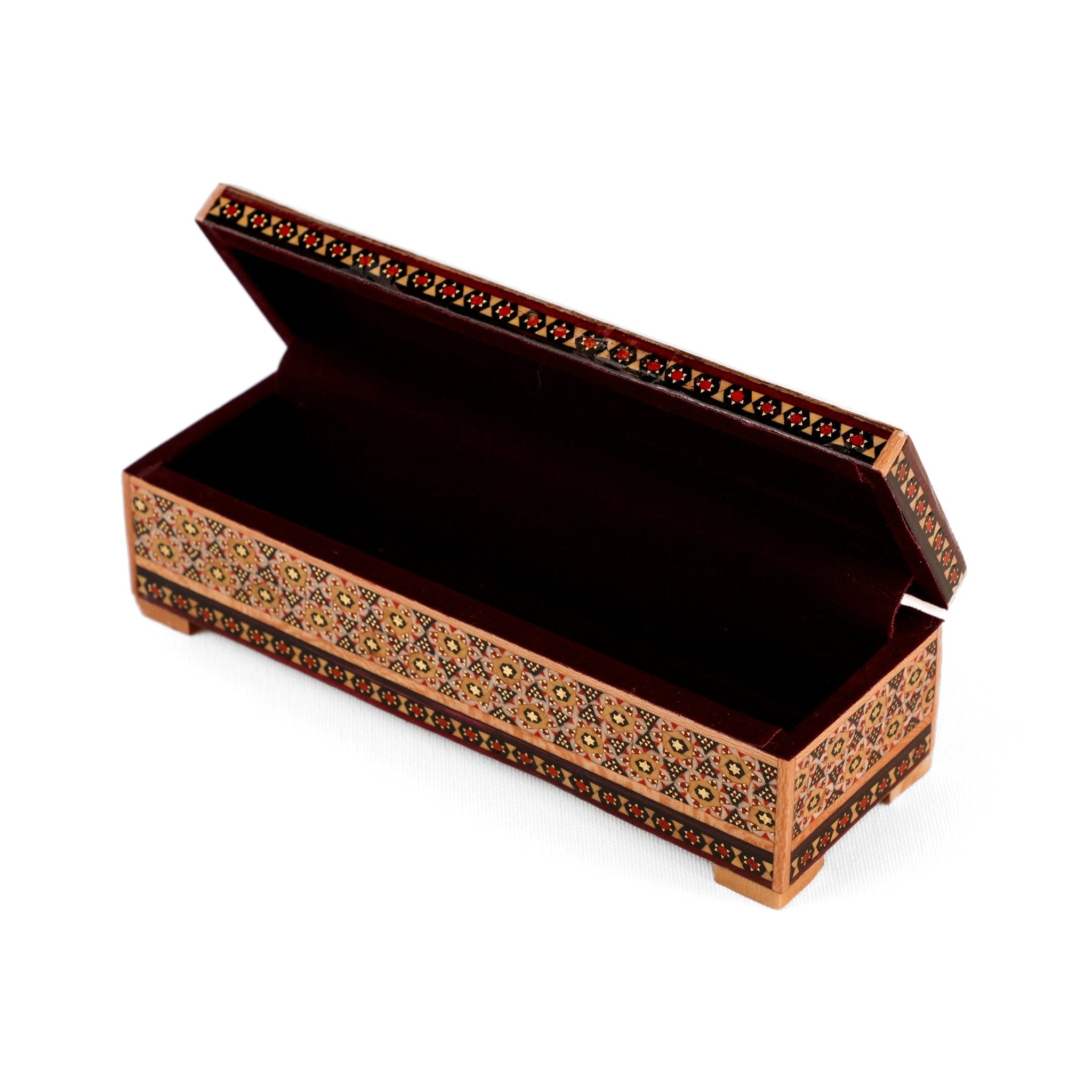 Pen Case with Hinge - Size 20x6 - Khatam Lid - Meraas Gallery