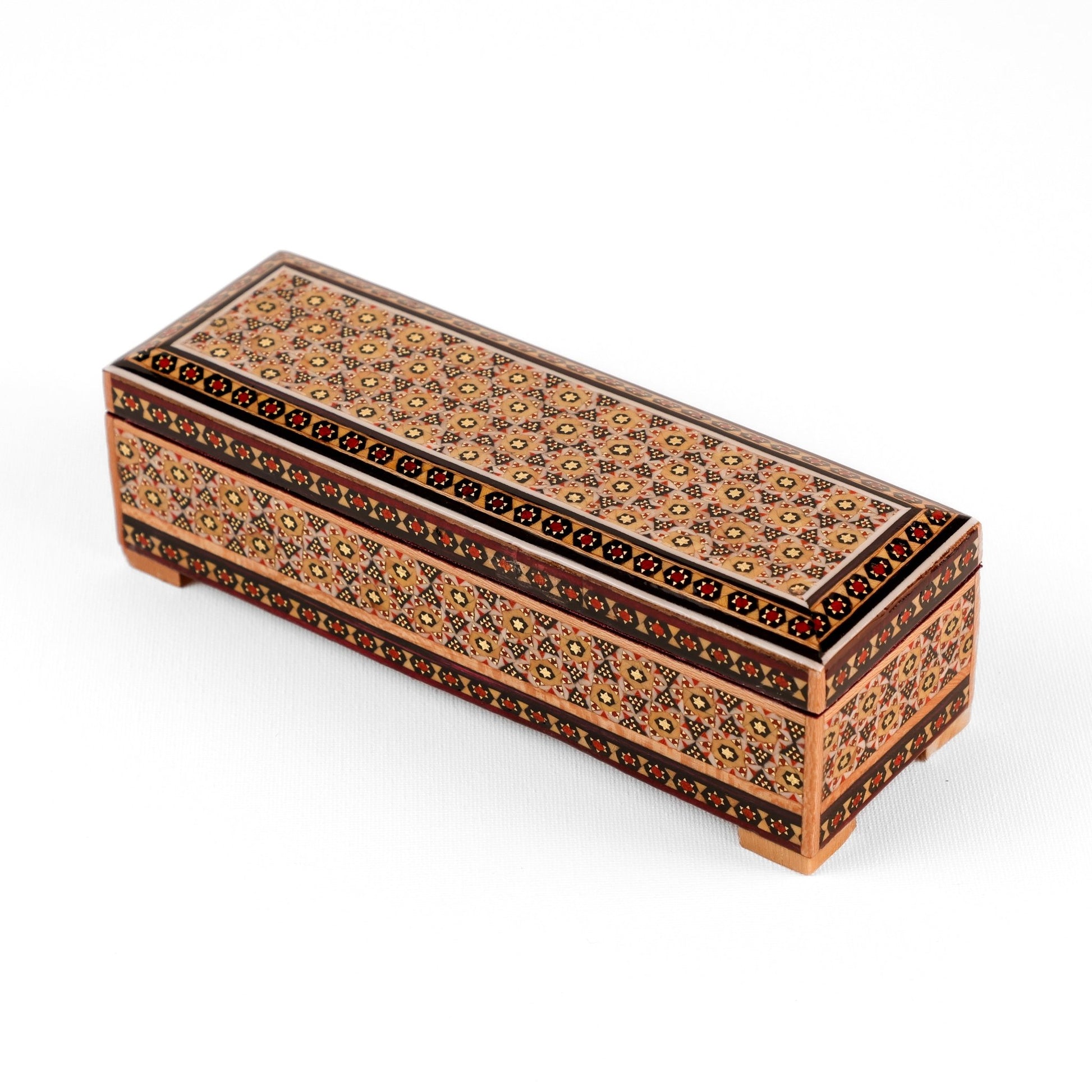Pen Case with Hinge - Size 20x6 - Khatam Lid - Meraas Gallery