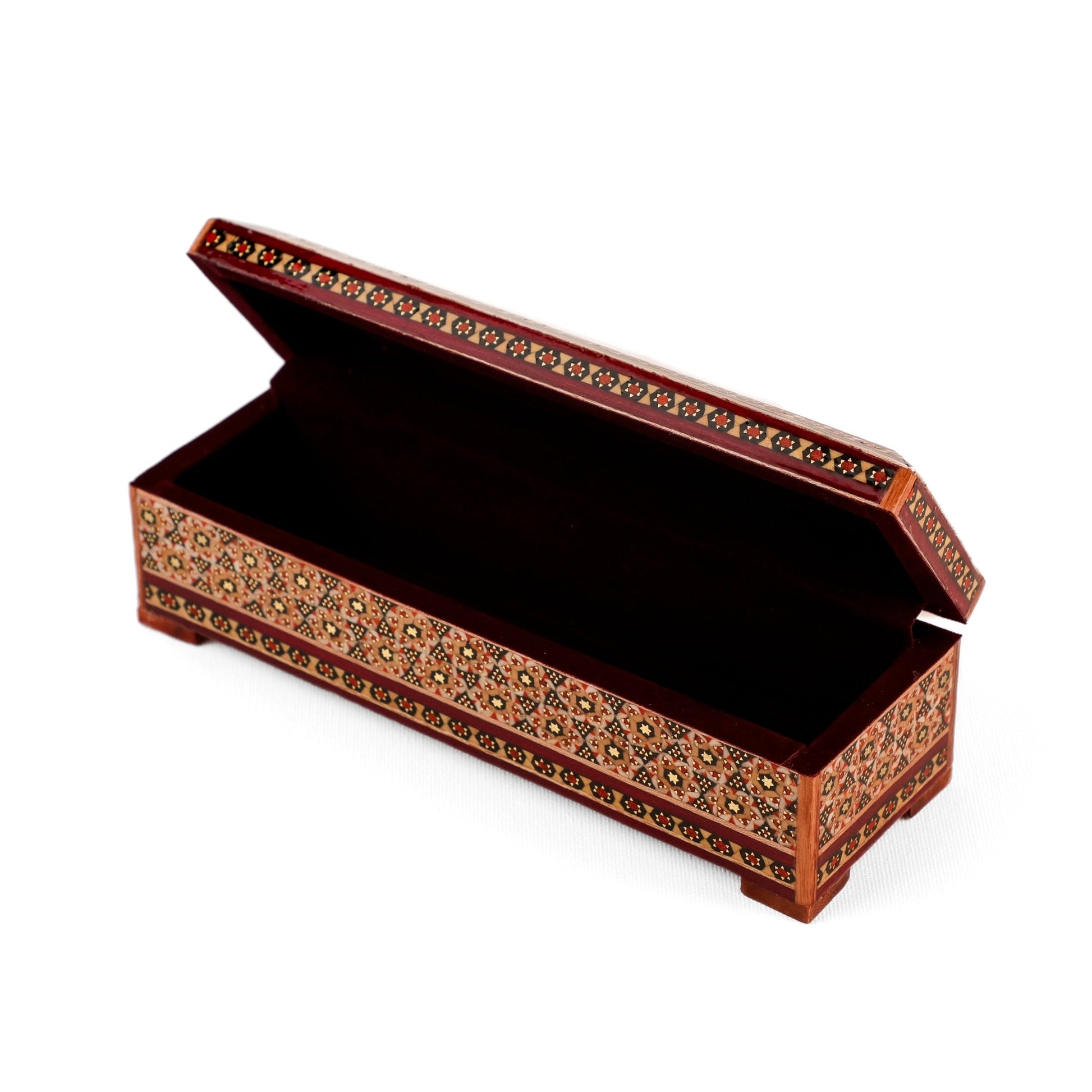 Pen Case with Hinge - Size 20x6 - Flower and Bird Lid - Meraas Gallery