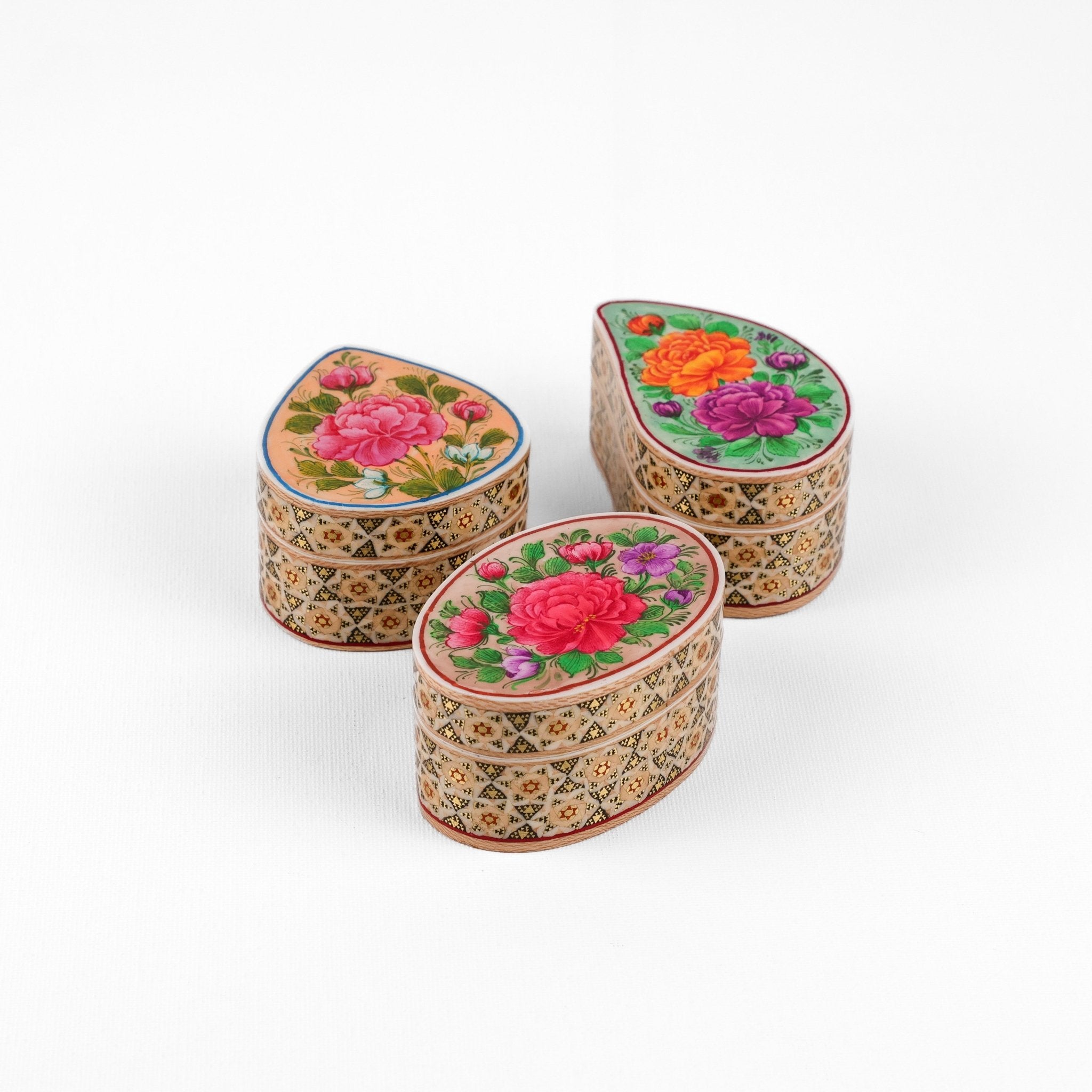 Coin Box - Full Khatam with Premium Flower & Bird Painting - Meraas Gallery