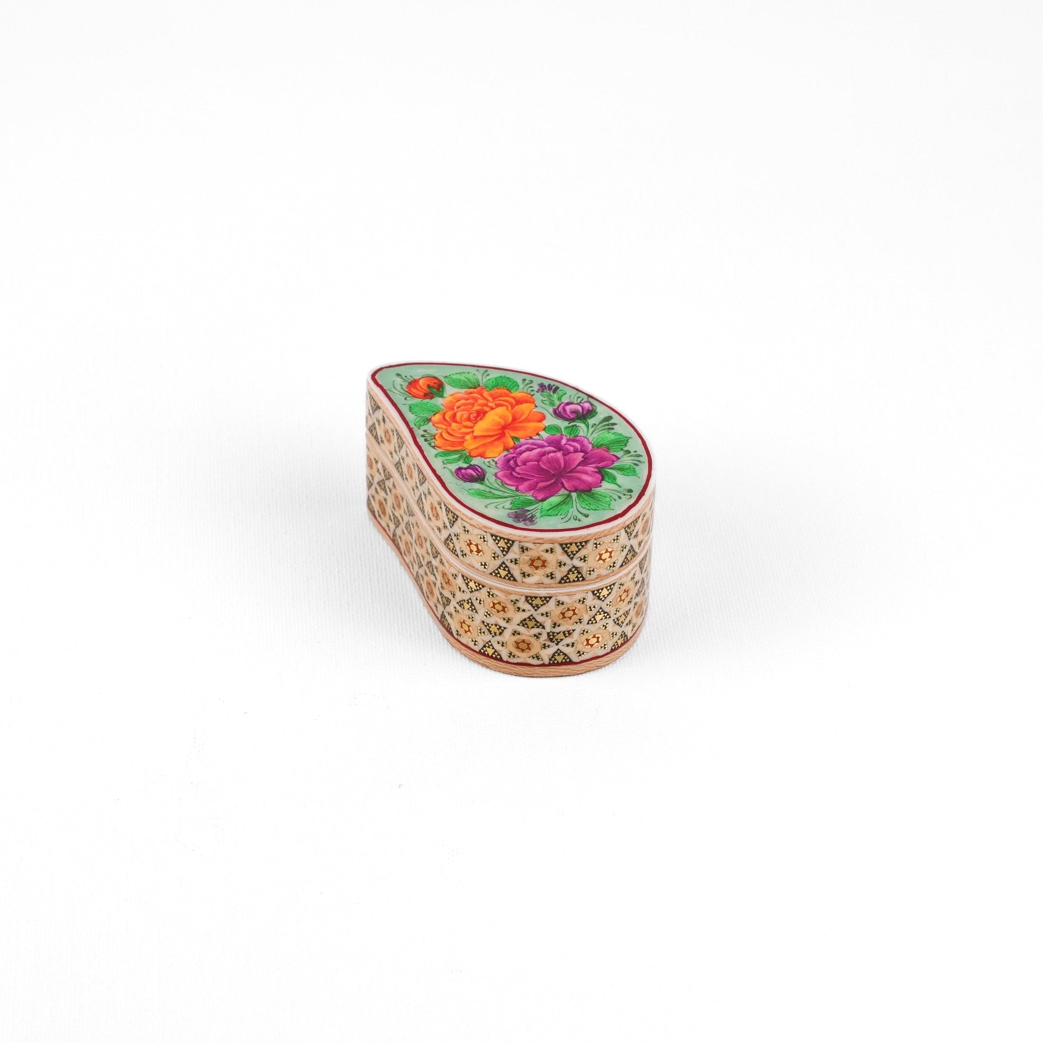 Coin Box - Full Khatam with Premium Flower & Bird Painting - Meraas Gallery