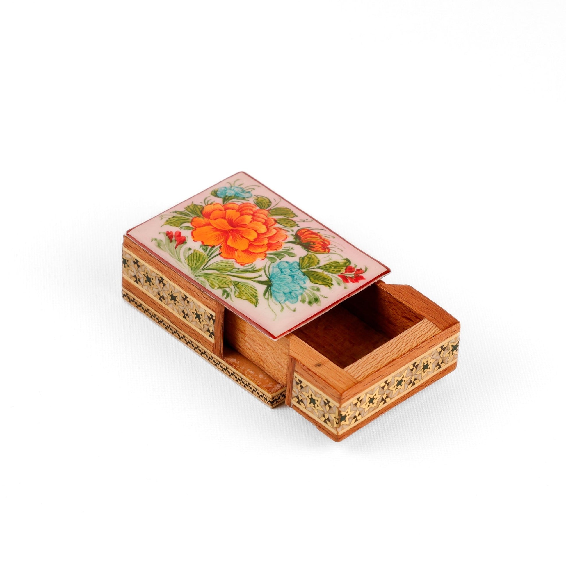 Matchbox Case - Flower & Bird Painting - Meraas Gallery