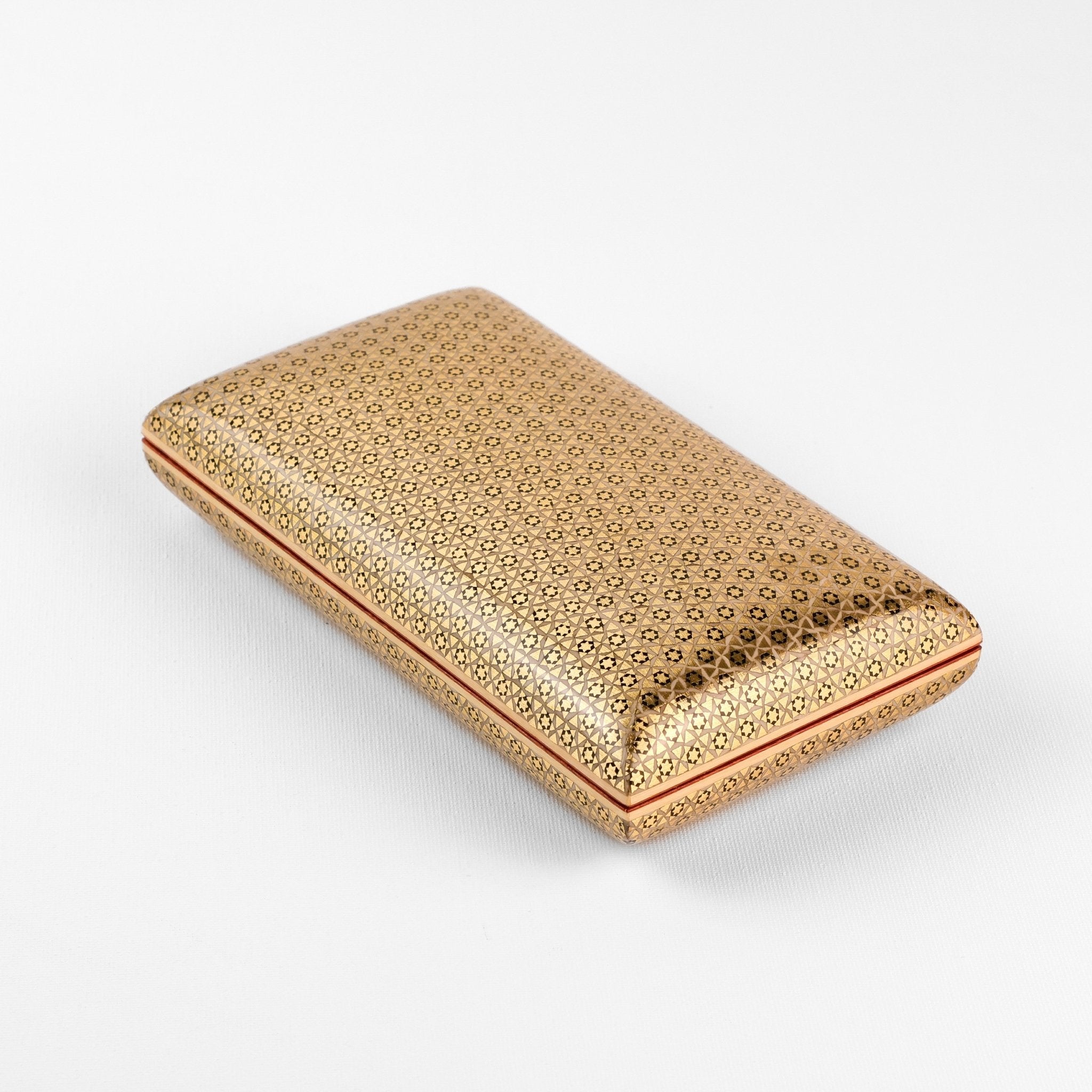 Jewelry Box - Round Top & Bottom - Soap - Style Khatam - Inner Band - Orange - Meraas Gallery