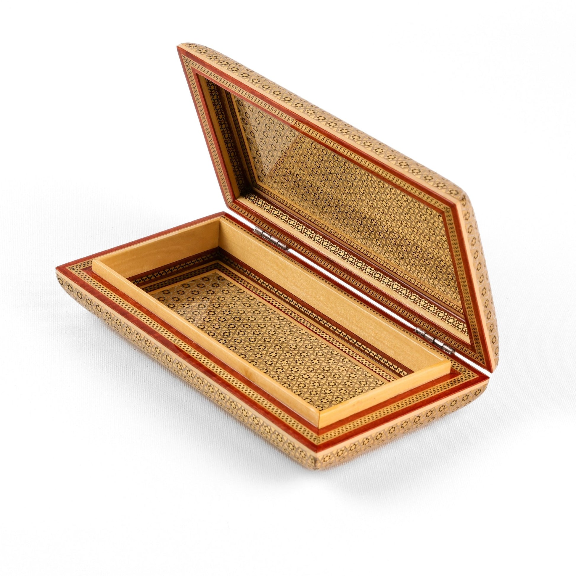 Jewelry Box - Round Top & Bottom - Soap - Style Khatam - Inner Band - Orange - Meraas Gallery
