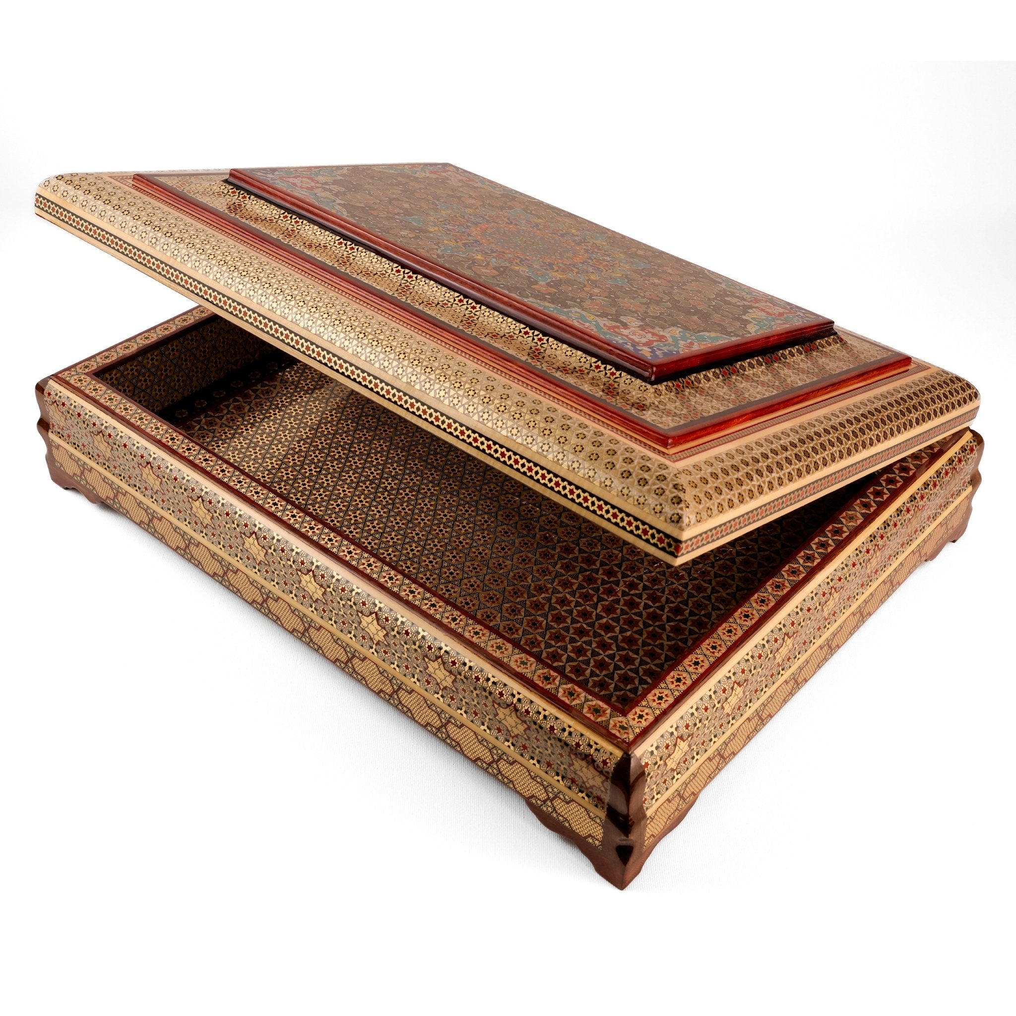 Quran Box - Size 30x40 - Full Khatam - Tazhib Lid - Rounded Bowl Shape - Meraas Gallery