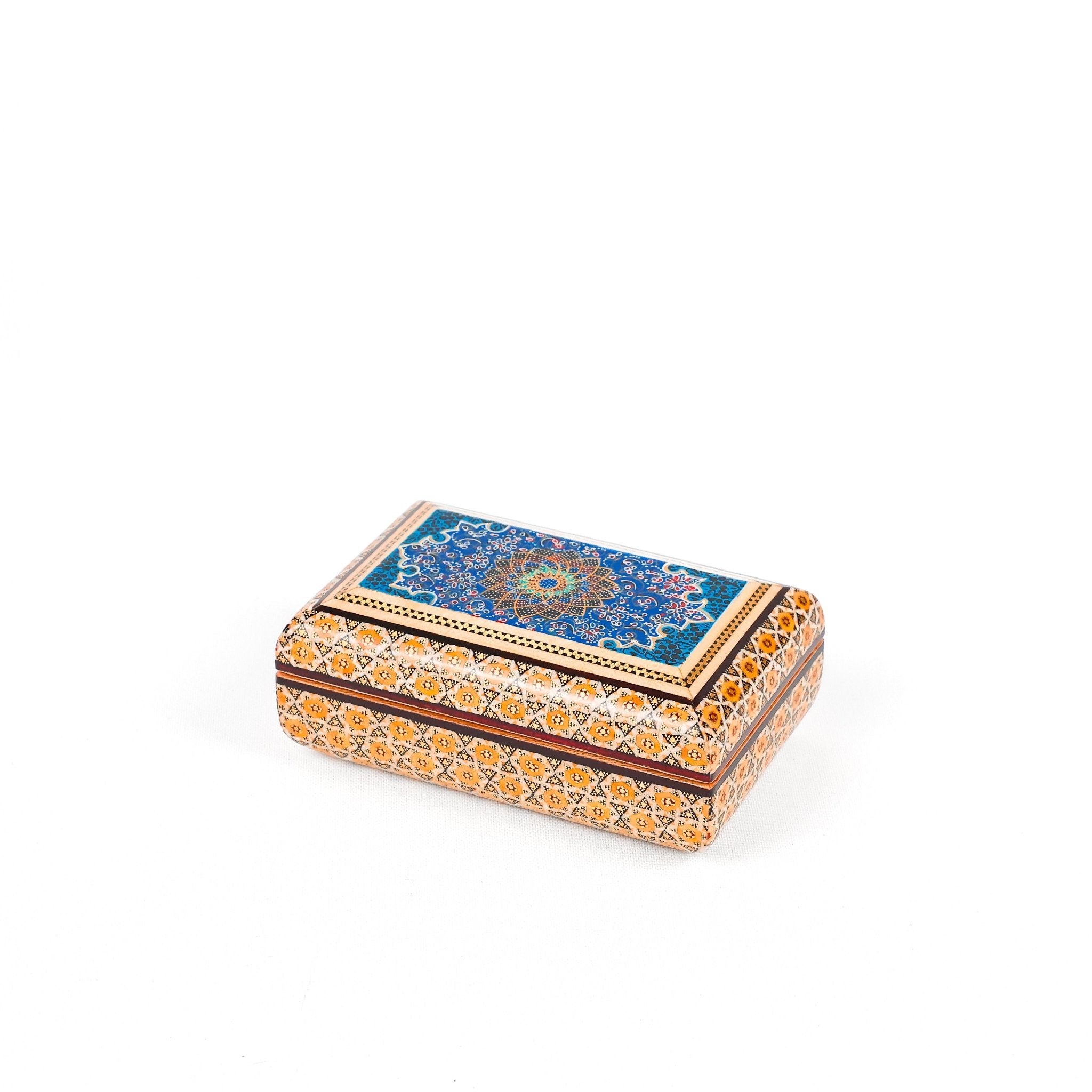 Jewelry Box - Large - Full Bone Khatam - Tazhib Painting Lid - Meraas Gallery