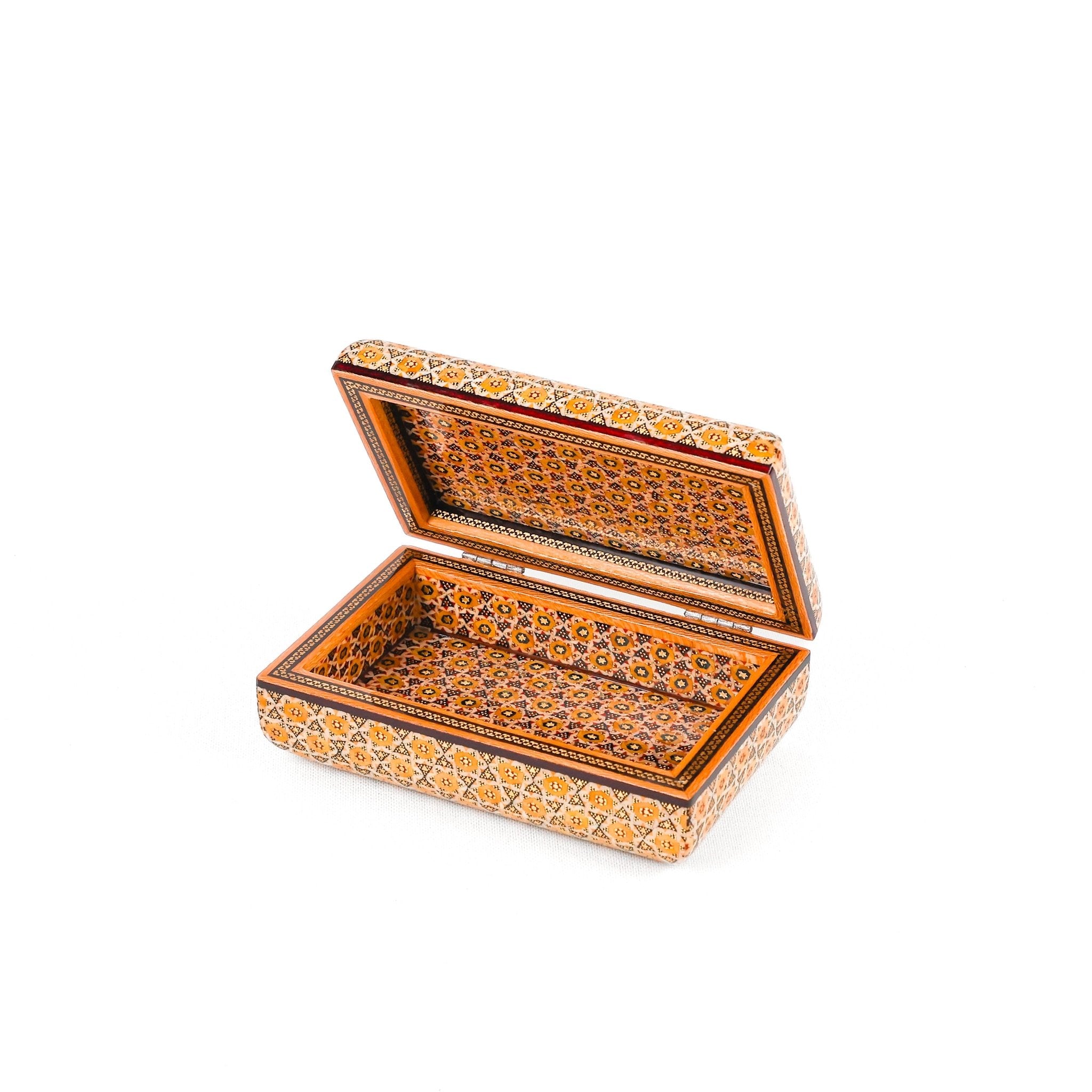 Jewelry Box - Large - Full Bone Khatam - Tazhib Painting Lid - Meraas Gallery