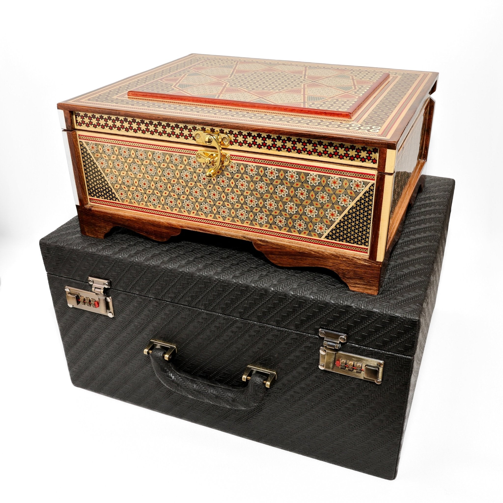 Jewelry Box - Round - Edge - Mother - of - Pearl Lid - Meraas Gallery