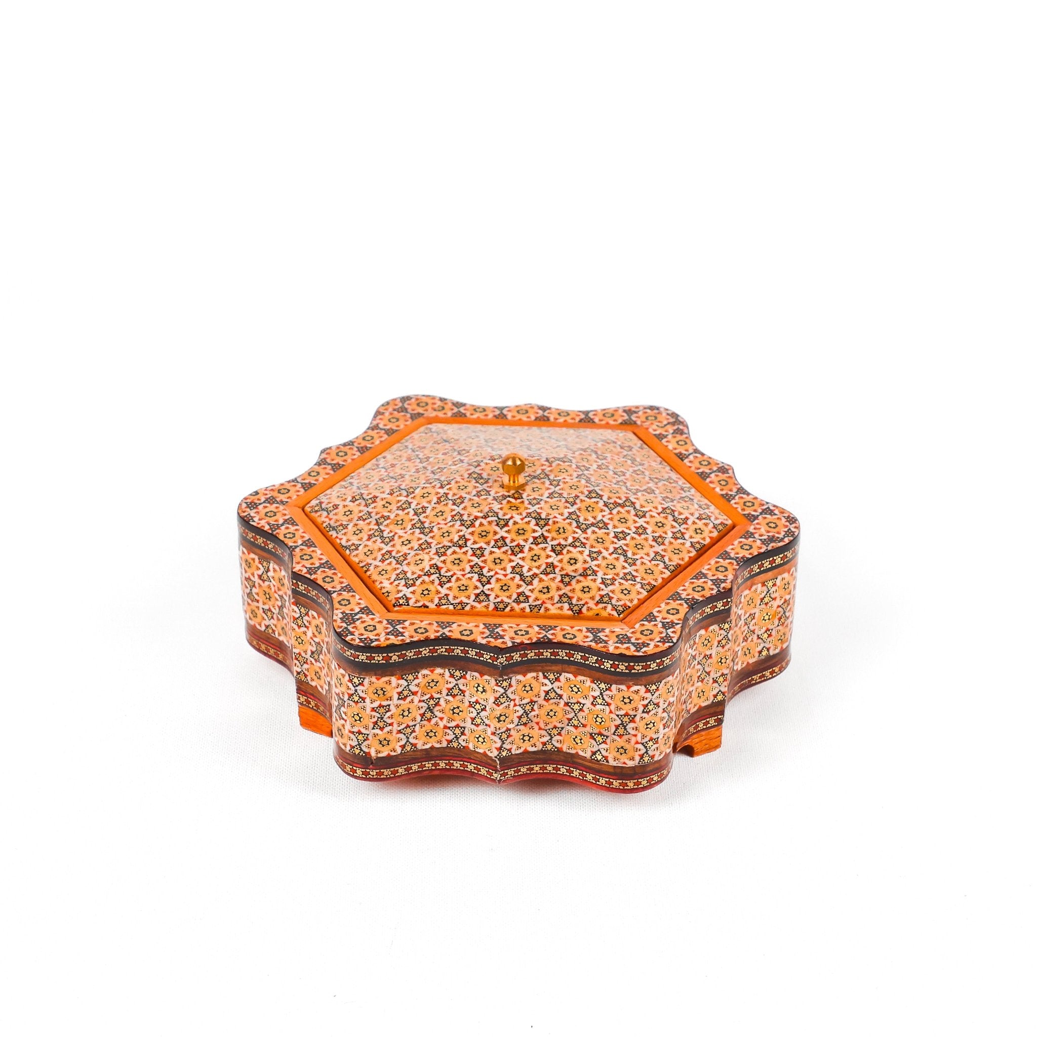 Candy Dish - Medium - Hexagonal Wavy Shape - Inner Beech - Meraas Gallery