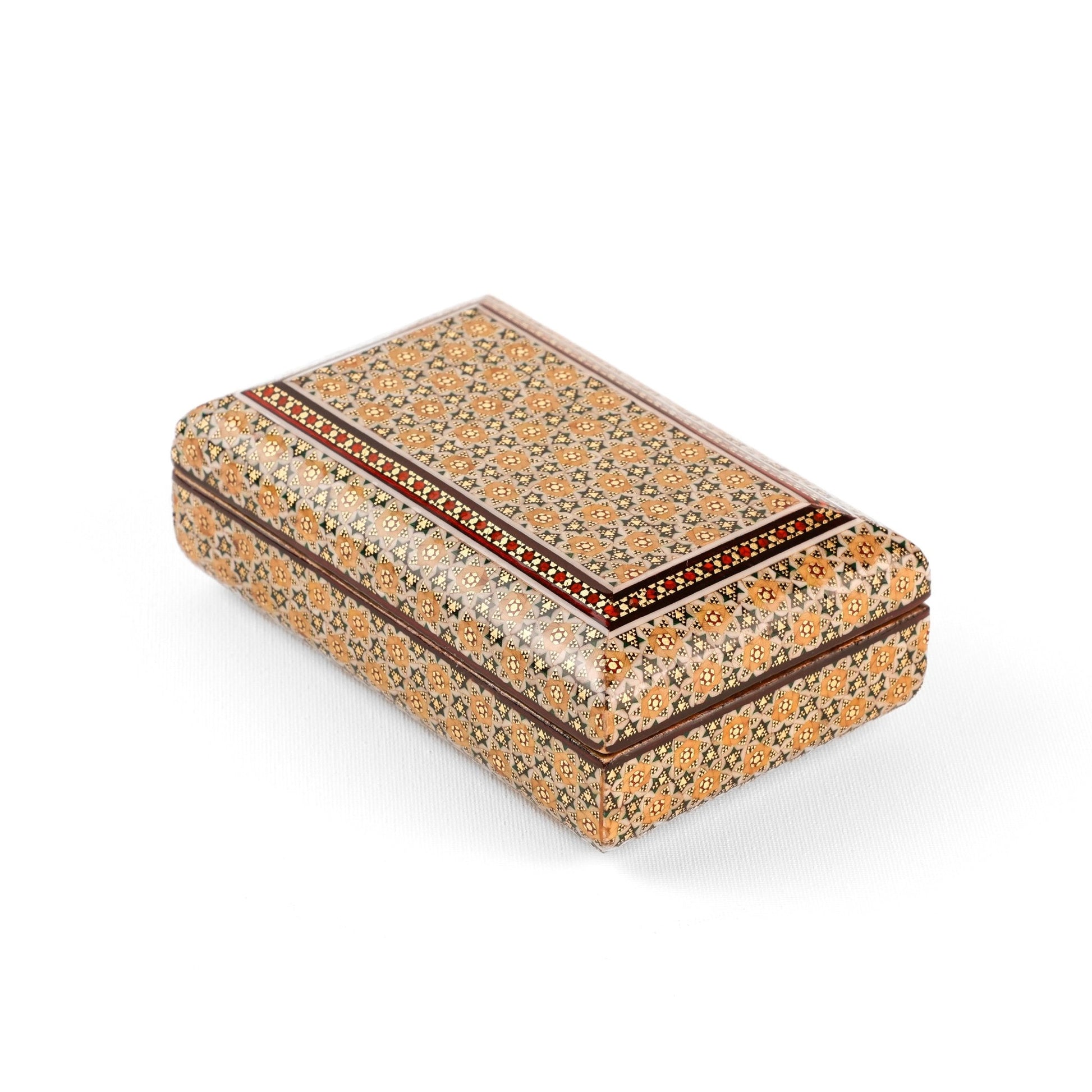 Jewelry Box - Size 1 - Full Bone Khatam - Round Top and Bottom - Khatam Interior - Meraas Gallery