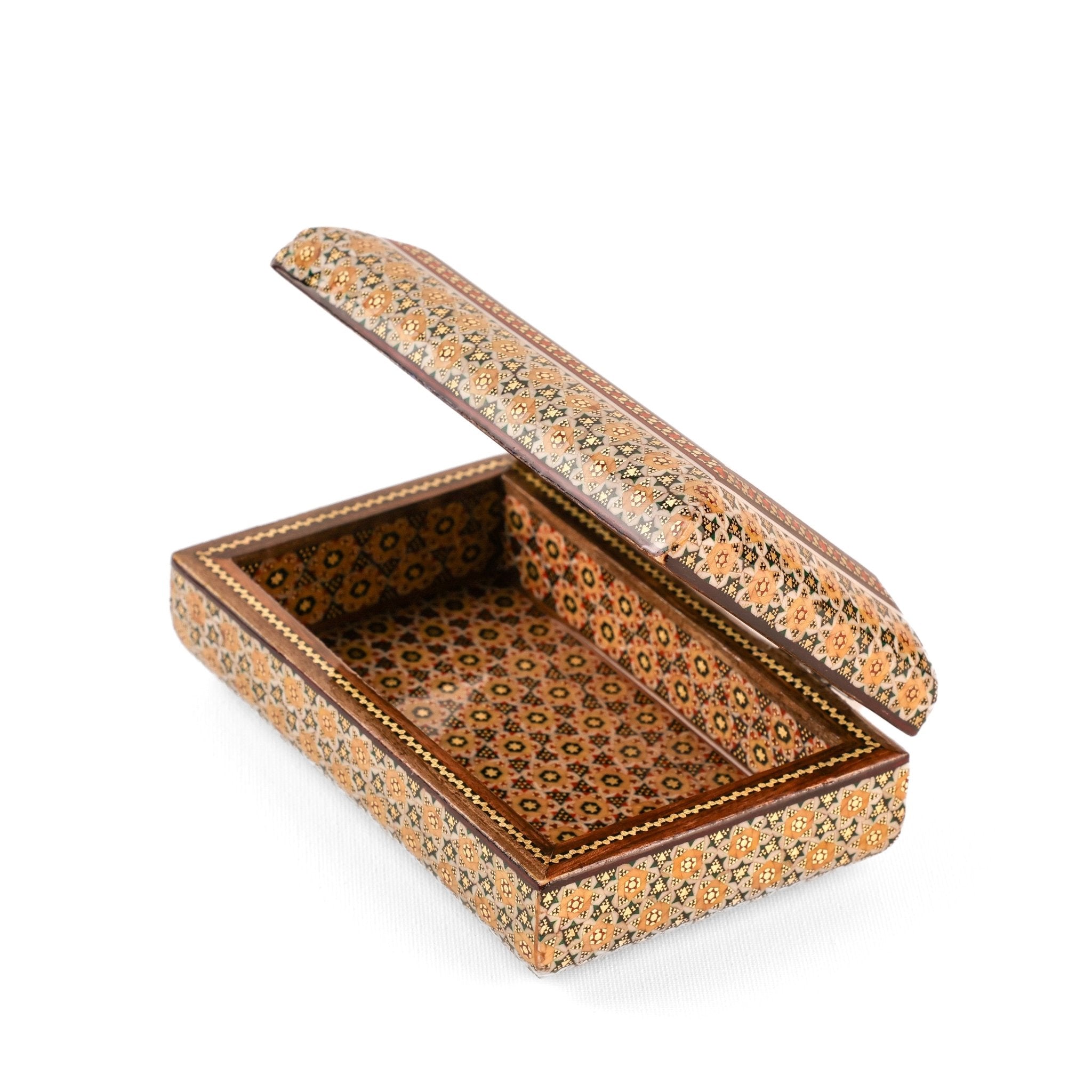 Jewelry Box - Size 1 - Full Bone Khatam - Round Top and Bottom - Khatam Interior - Meraas Gallery