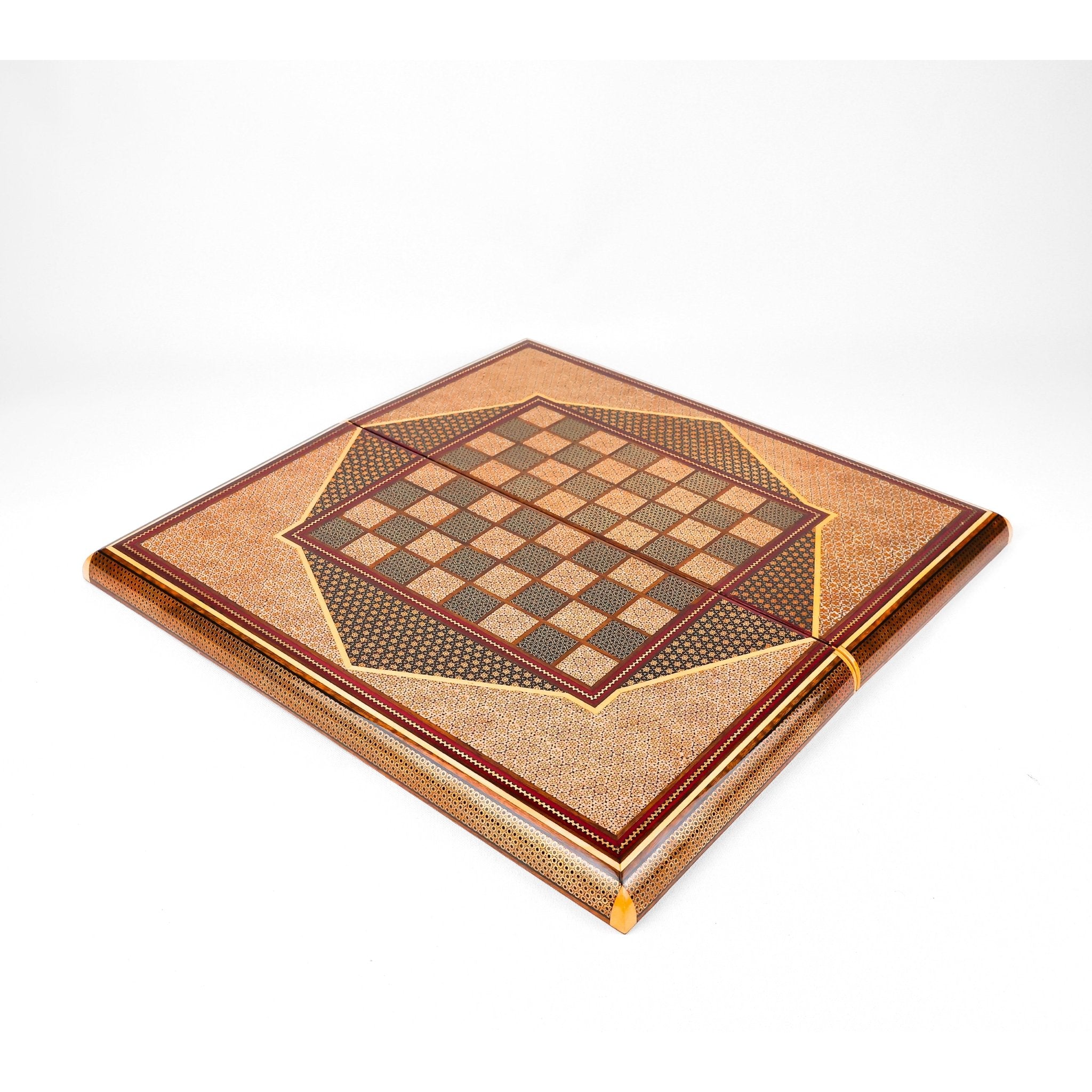 Backgammon & Chess Board - Full Khatam - Size 50 - Six Bone - Meraas Gallery