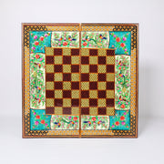 Backgammon & Chess Board - Size 50 - With Columns - Polo Scene Painting - 03 - Meraas Gallery
