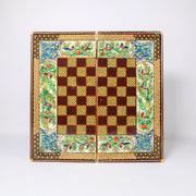 Backgammon & Chess Board - Size 50 - With Columns - Polo Scene Painting - 04 - Meraas Gallery