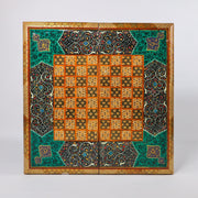 Backgammon & Chess Board - Size 50 - Round Edge - Zaman Design - Hand - Painted Khatam - 02 - Meraas Gallery