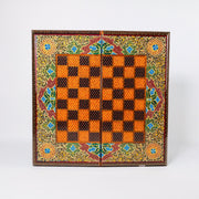Backgammon & Chess Board - Size 50 - Round Edge - Zaman Design - Hand - Painted Khatam - 03 - Meraas Gallery