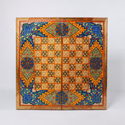 Backgammon & Chess Board - Size 50 - Round Edge - Zaman Design - Hand - Painted Khatam - 06 - Meraas Gallery