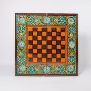 Backgammon & Chess Board - Size 50 - Round Edge - Zaman Design - Hand - Painted Khatam - 07 - Meraas Gallery