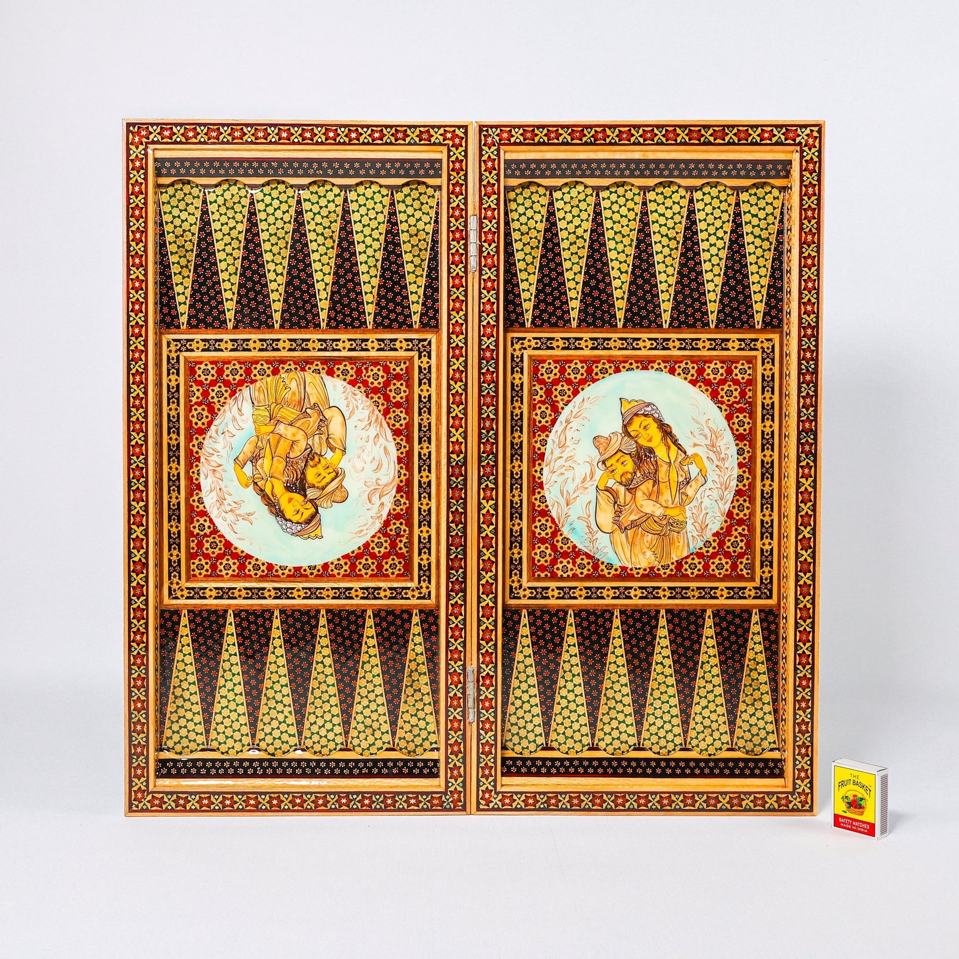 Backgammon & Chess Board - Size 50 - Miniature Shirazi Painting - 04 - Meraas Gallery