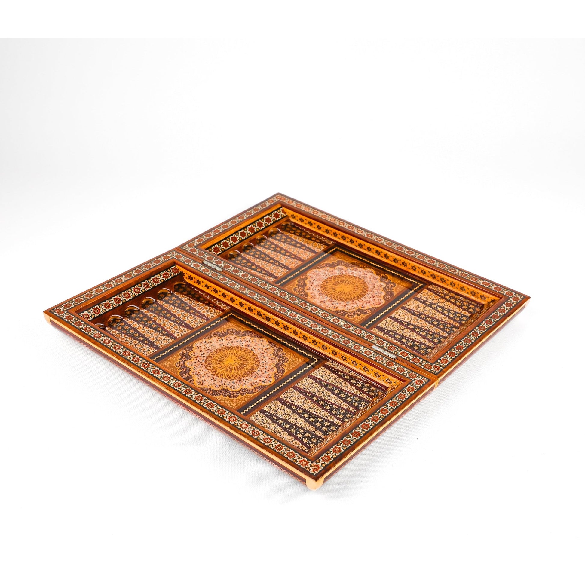 Backgammon & Chess Board - Size 35 - Wire Khatam with Eslimi Design - 03 - Meraas Gallery