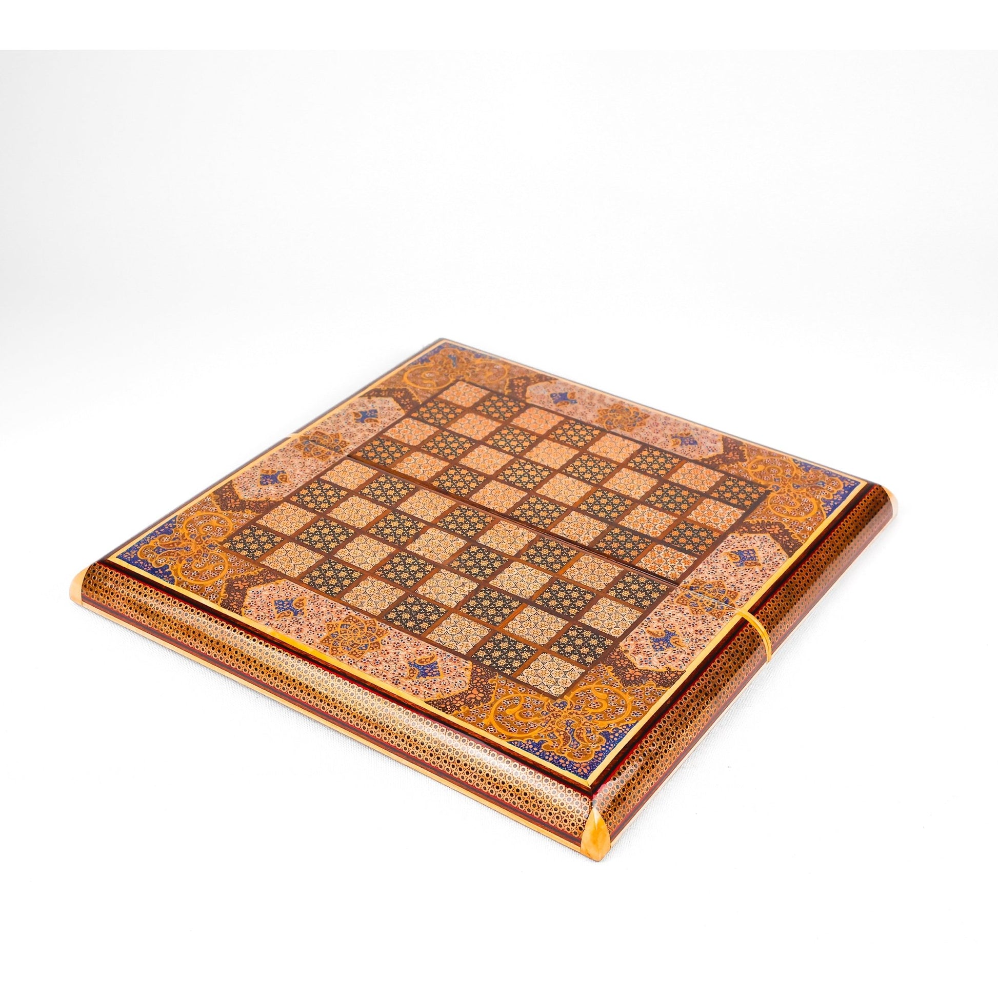 Backgammon & Chess Board - Size 35 - Wire Khatam with Eslimi Design - 03 - Meraas Gallery