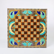 Backgammon & Chess Board - Size 50 - Pearl Edge - Tazhib Design - 02 - Meraas Gallery
