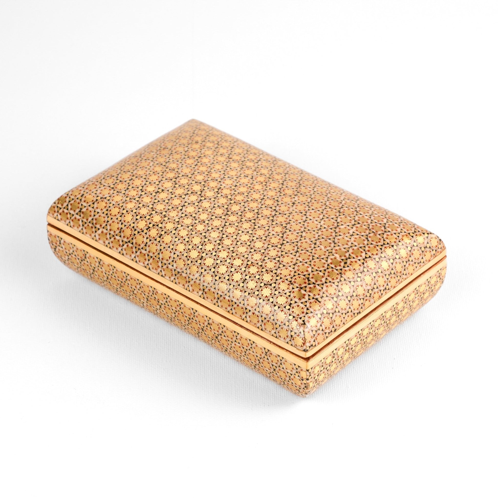 Jewelry Box - Size 16x10 - Full Bone Khatam - 6 - Bone Design - Pattern 1 - Khatam Interior - Meraas Gallery