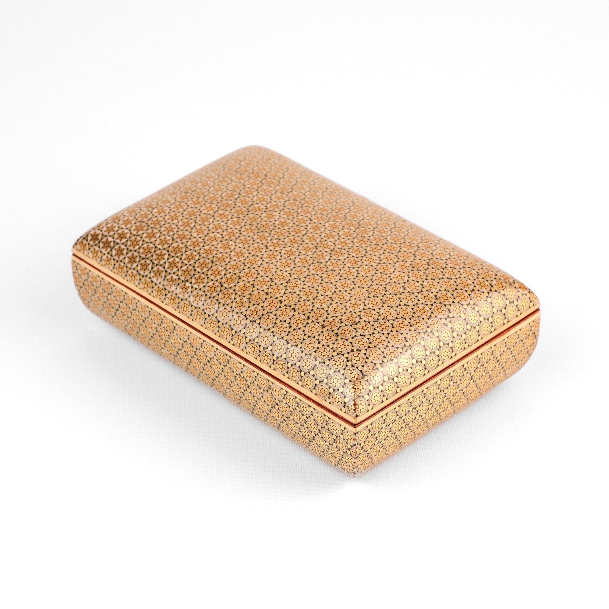 Jewelry Box - Size 16x10 - Full Bone Khatam - 6 - Bone Design - Pattern 3 - Khatam Interior - Meraas Gallery