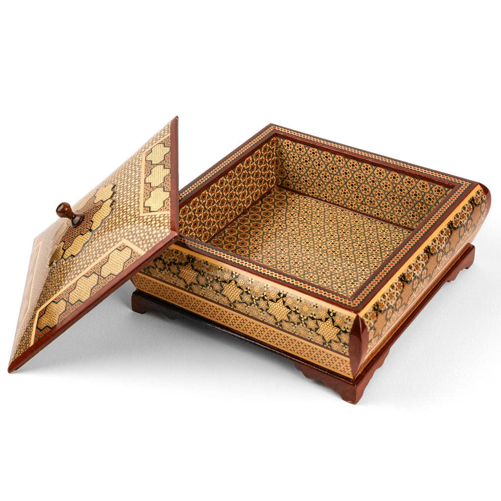 Candy Dish - Square - Full Khatam - Inner Khatam with Embossed Toranj