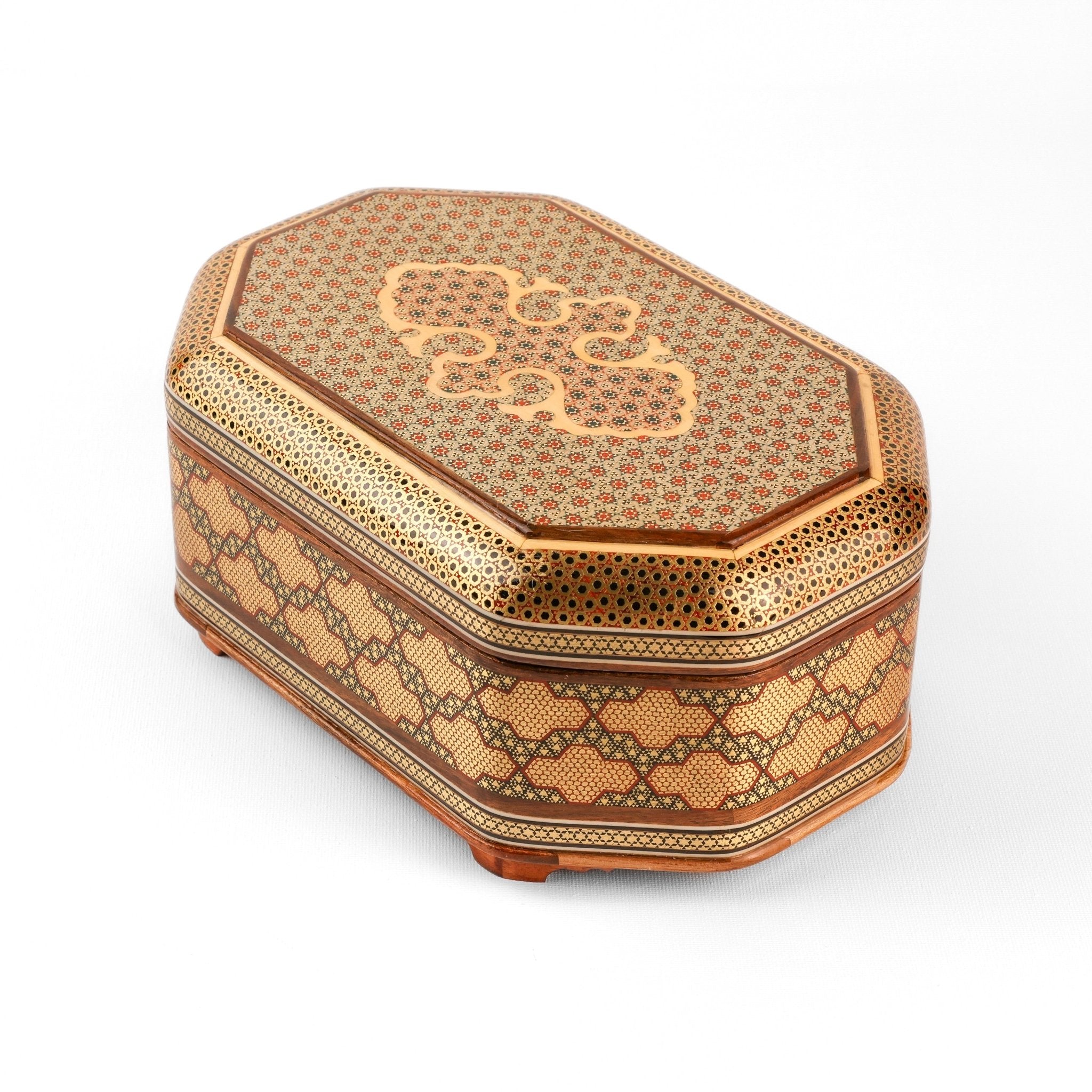Jewelry Box - 8 - Sided - Size 2 - Inner Khatam - Cross Pattern - Meraas Gallery