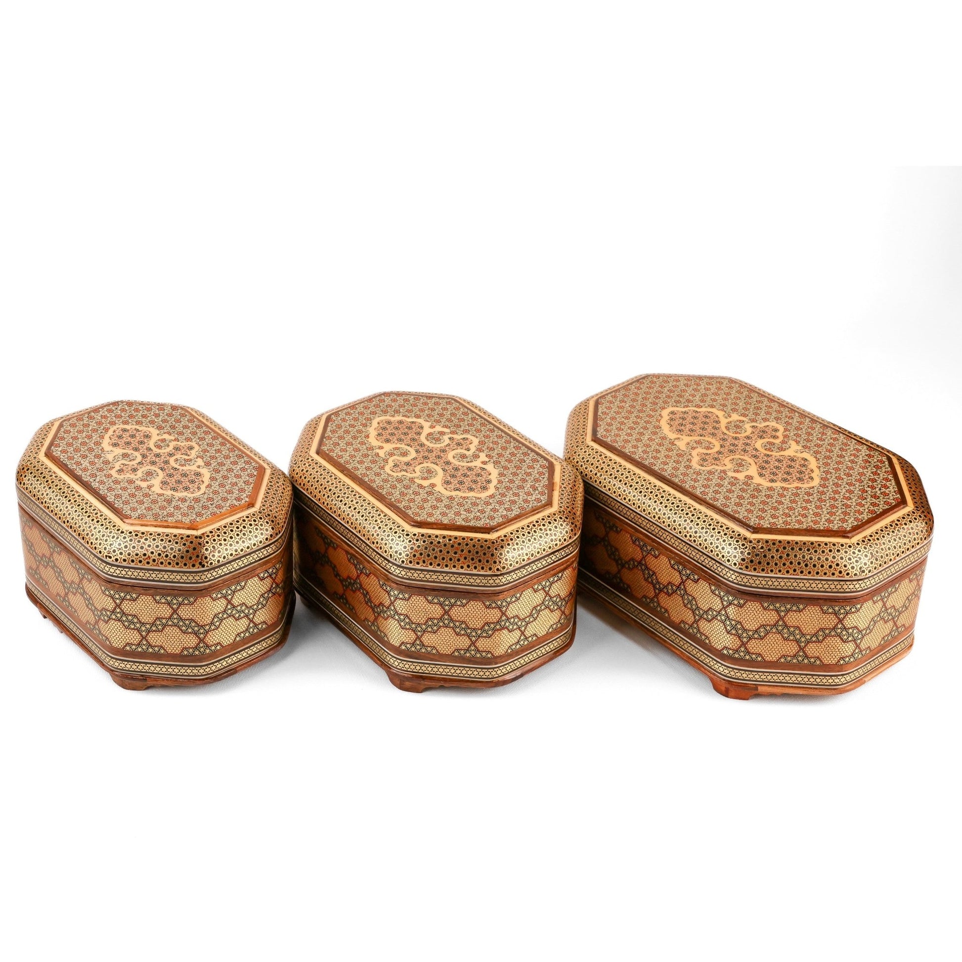 Jewelry Box - 8 - Sided - Size 1 - Inner Khatam - Cross Pattern - Meraas Gallery