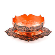 Bowl & Plate Set - Size 1 - Copper Engraved - Meraas Gallery