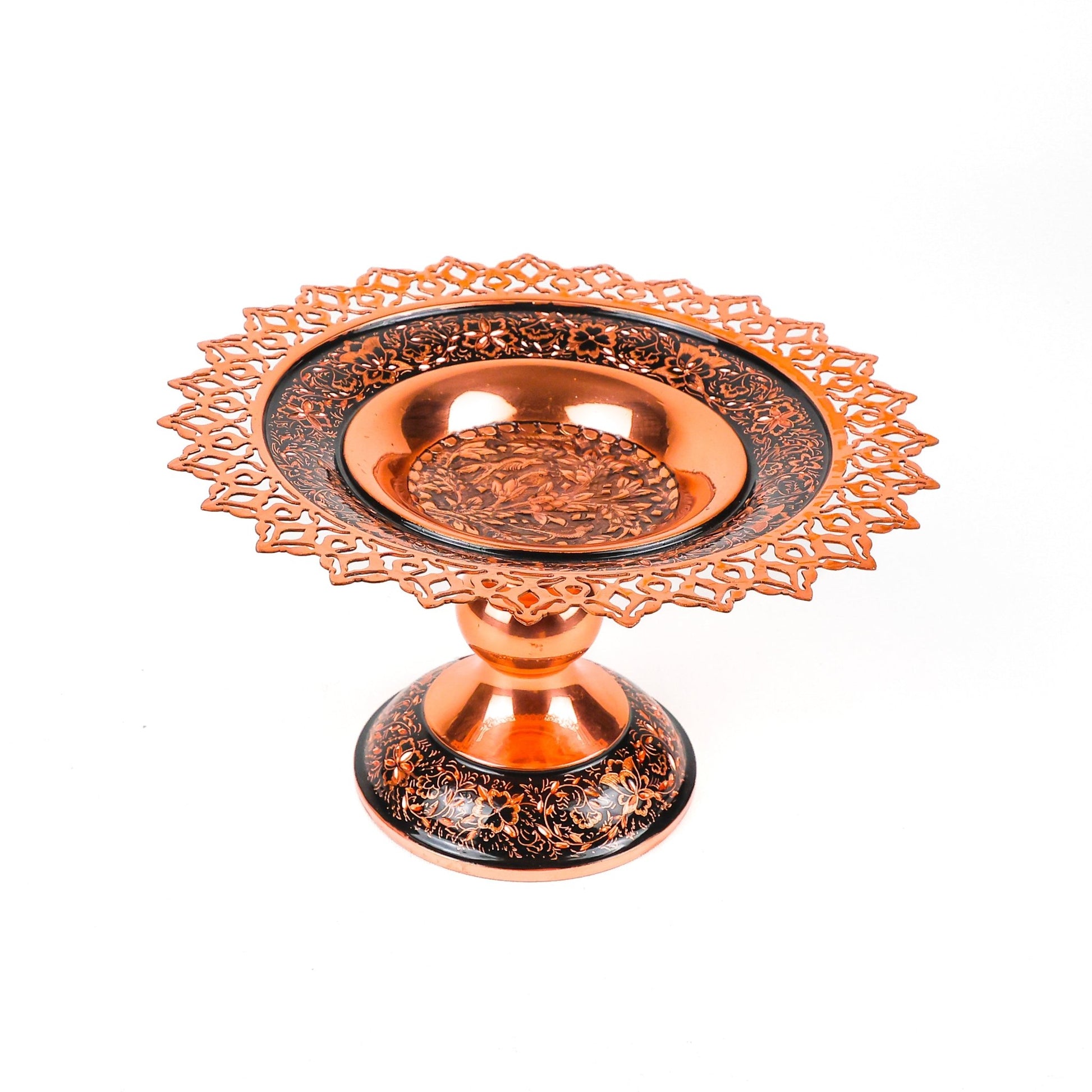 Sweet Dish - Size 25 - Openwork Rim - Engraved Flower & Bird - Meraas Gallery